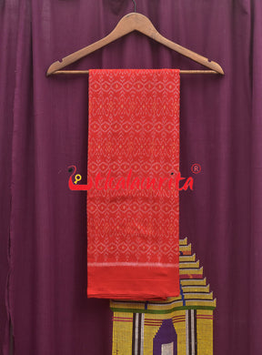 S Design Red Yellow Sambalpuri Cotton Dress Set