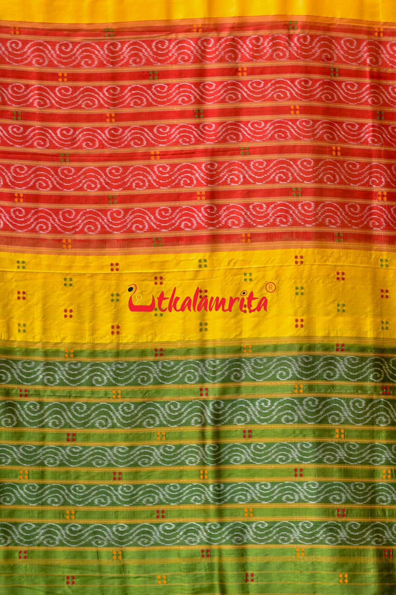 Lemon Yellow Kathifera Silk Saree