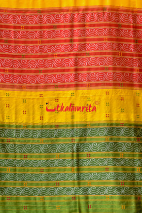 Lemon Yellow Kathifera Silk Saree