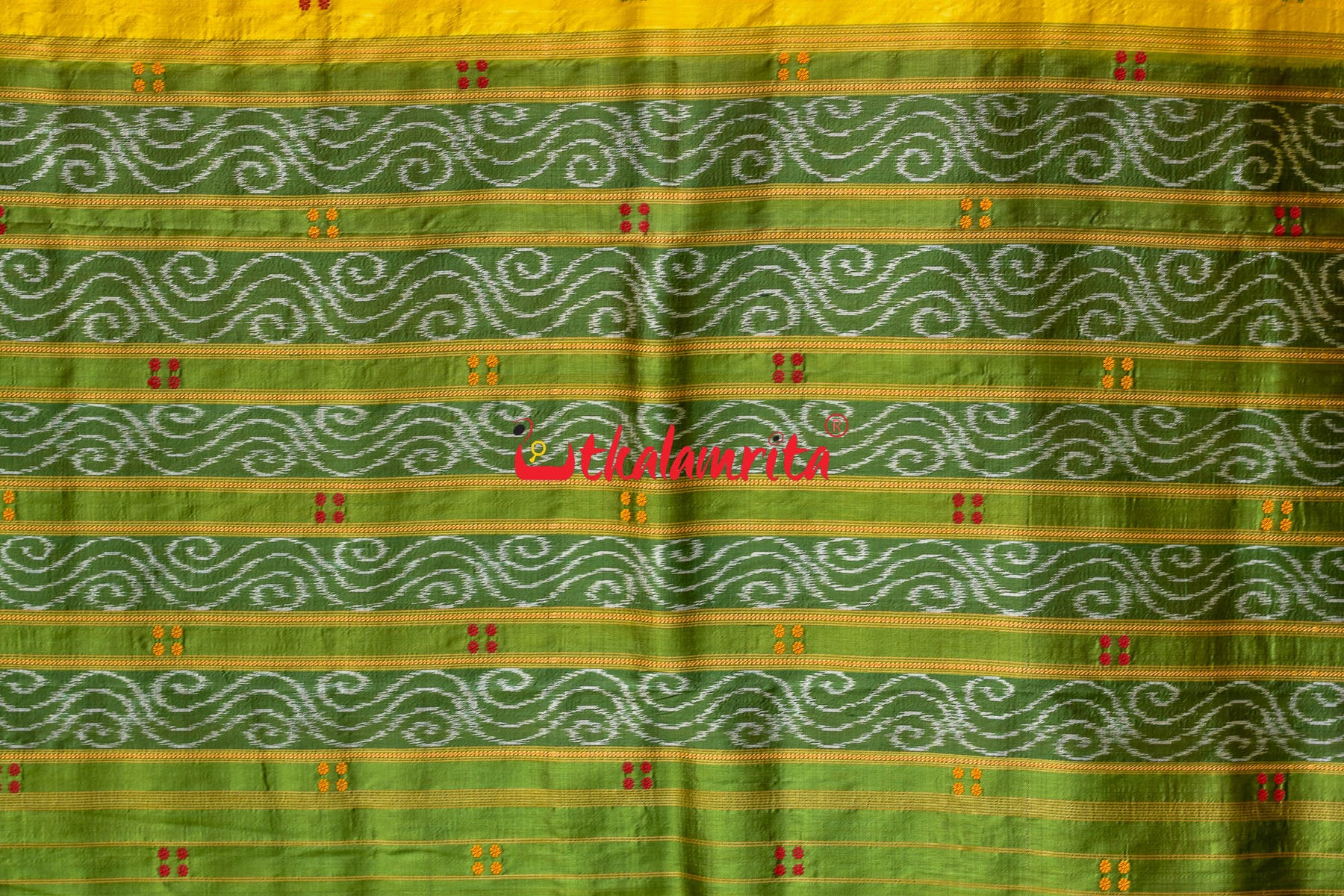 Lemon Yellow Kathifera Silk Saree