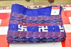 Swastik Blue Sambalpuri Cotton (Fabric)