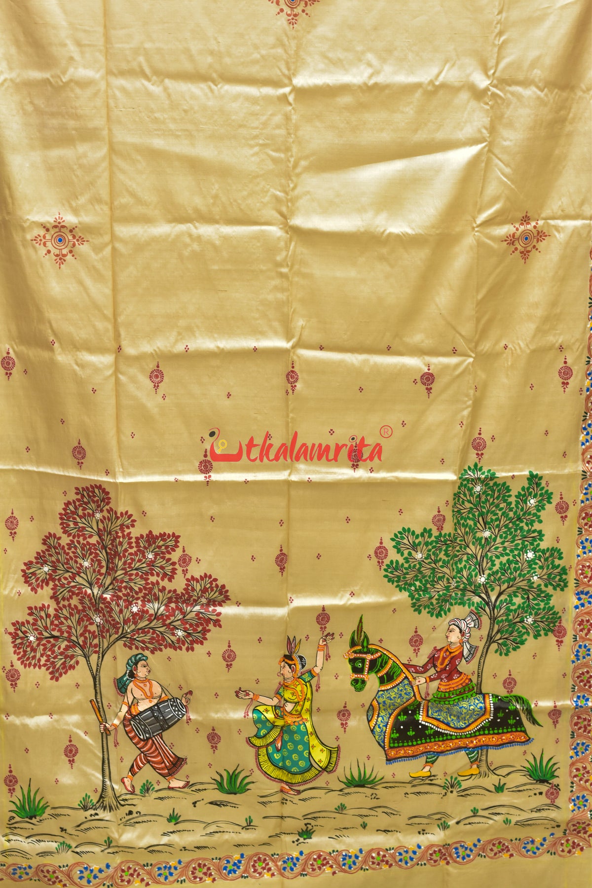 Ghoda Nacha Pattachitra Tussar Silk Saree