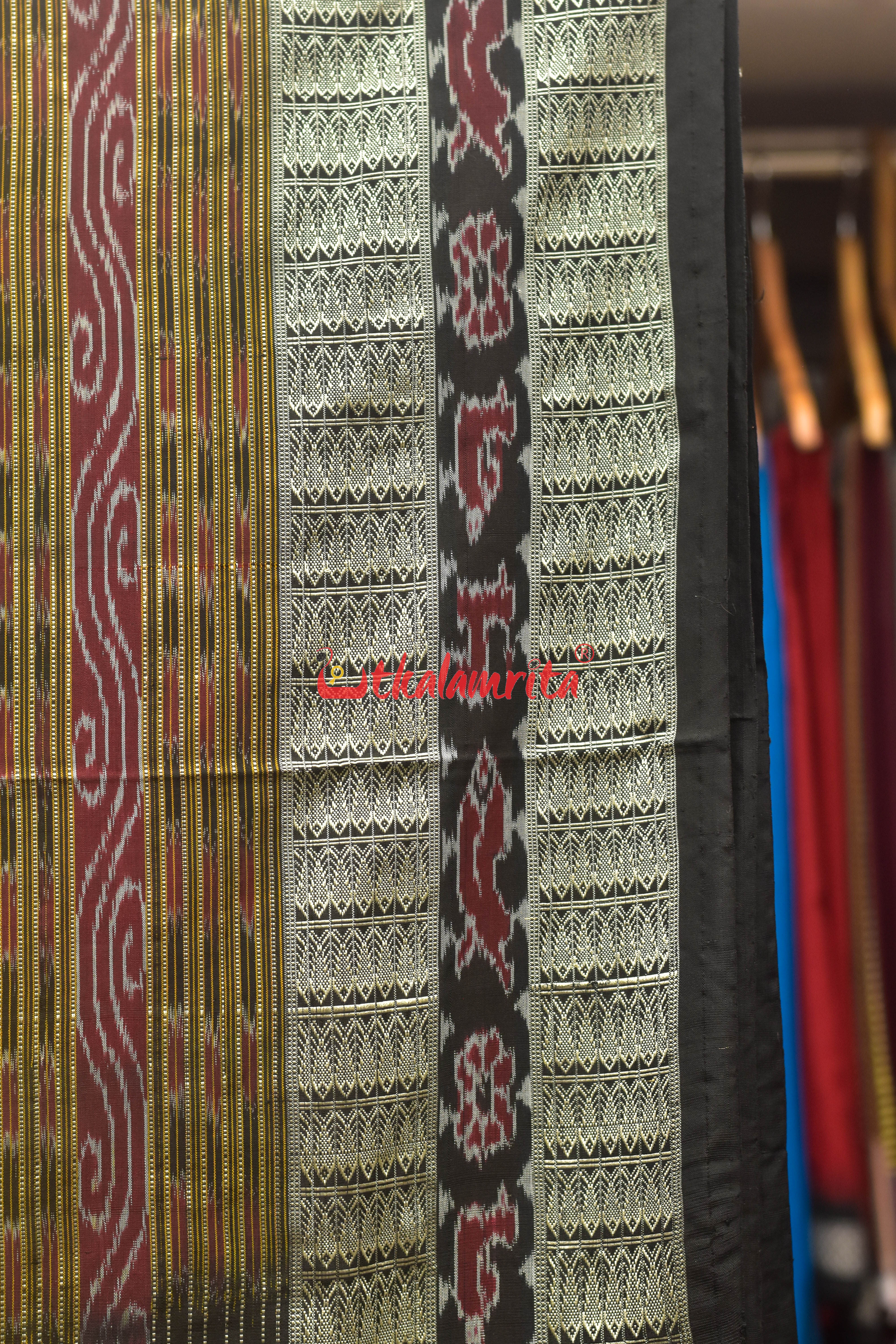 Yellow Green Red Bichitrapuri Sambalpuri Silk Saree