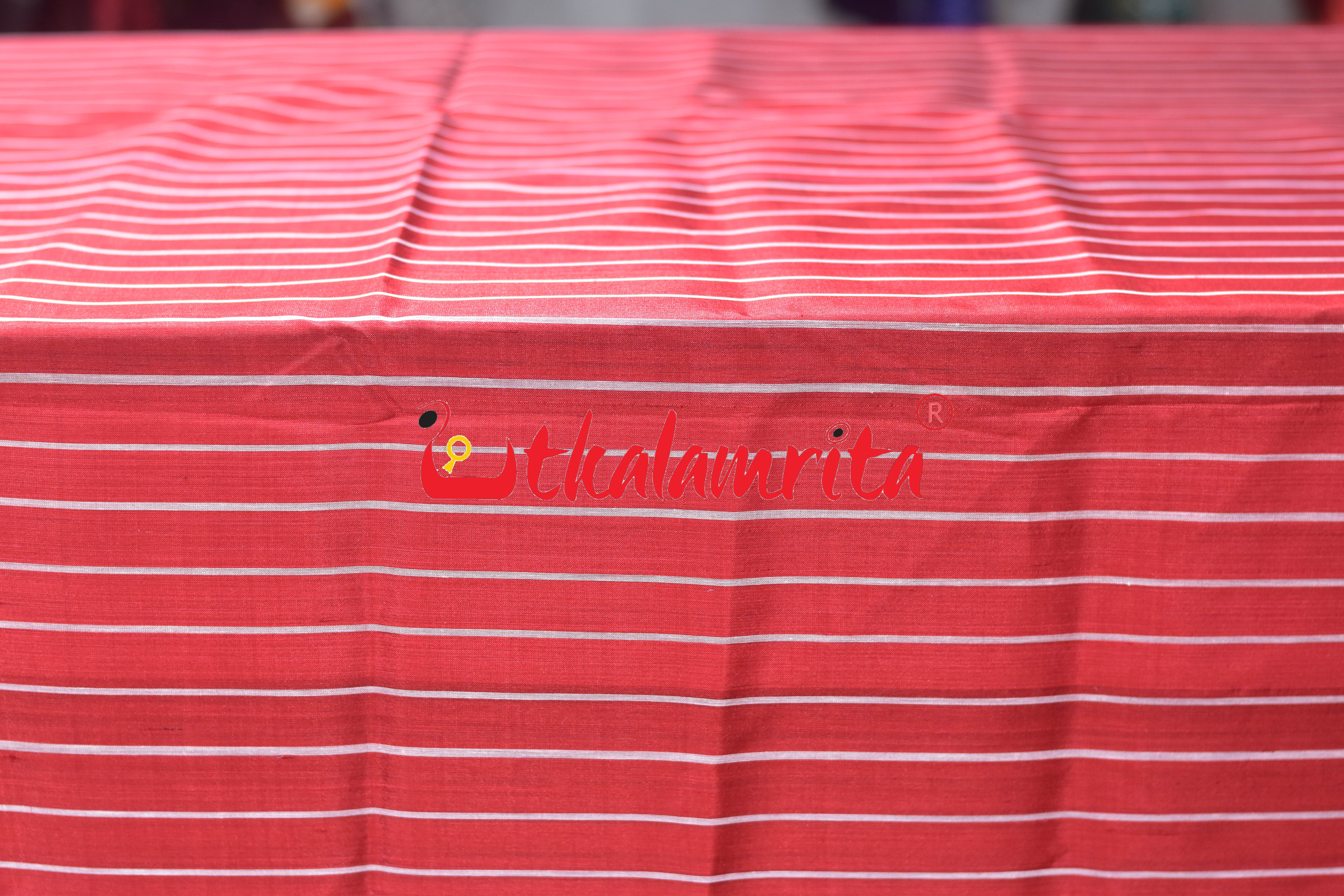 Red Vertical Lines Silk (Fabric)