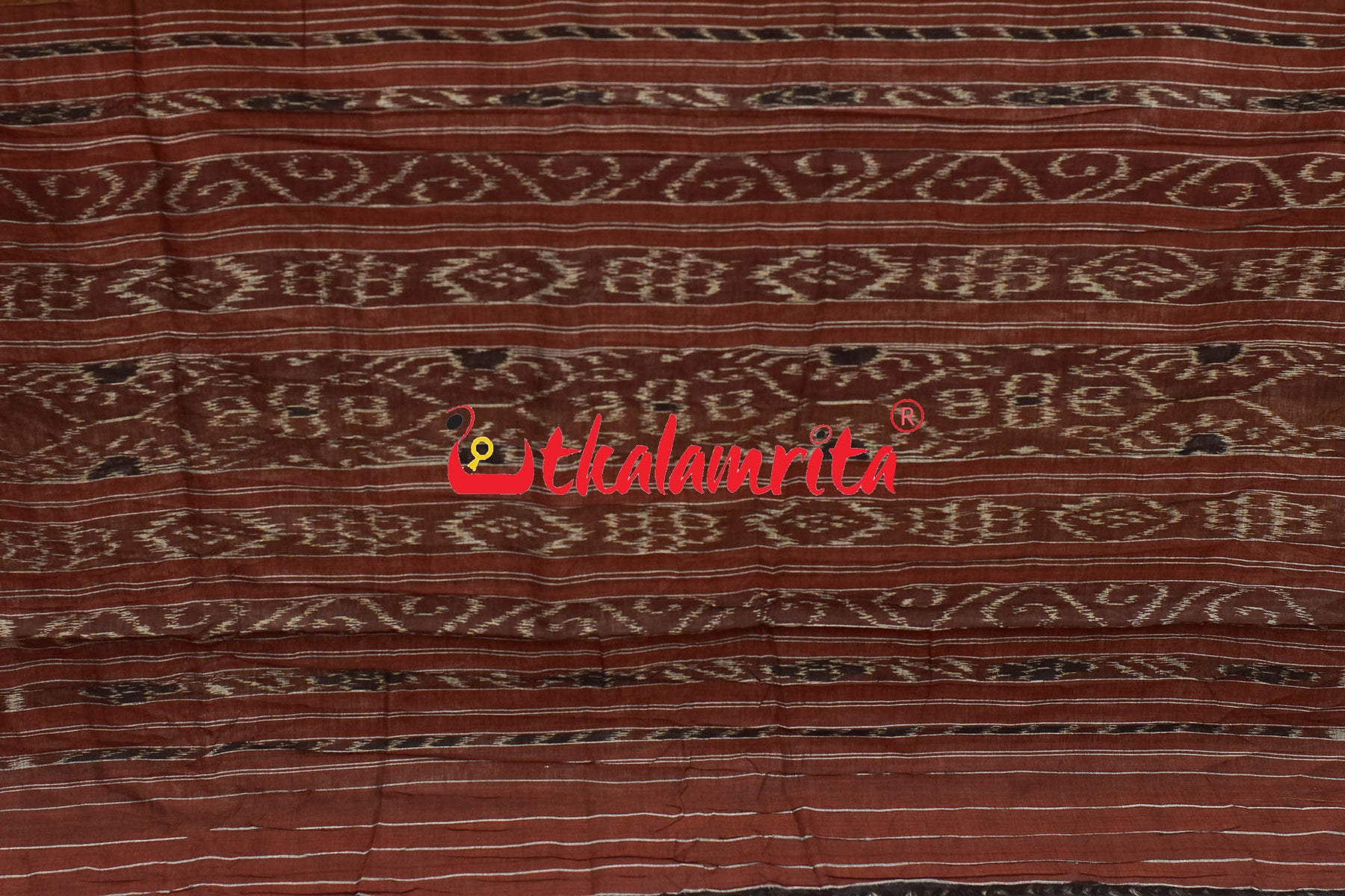 Brown Maroon Kumbha Khandua Cotton Saree