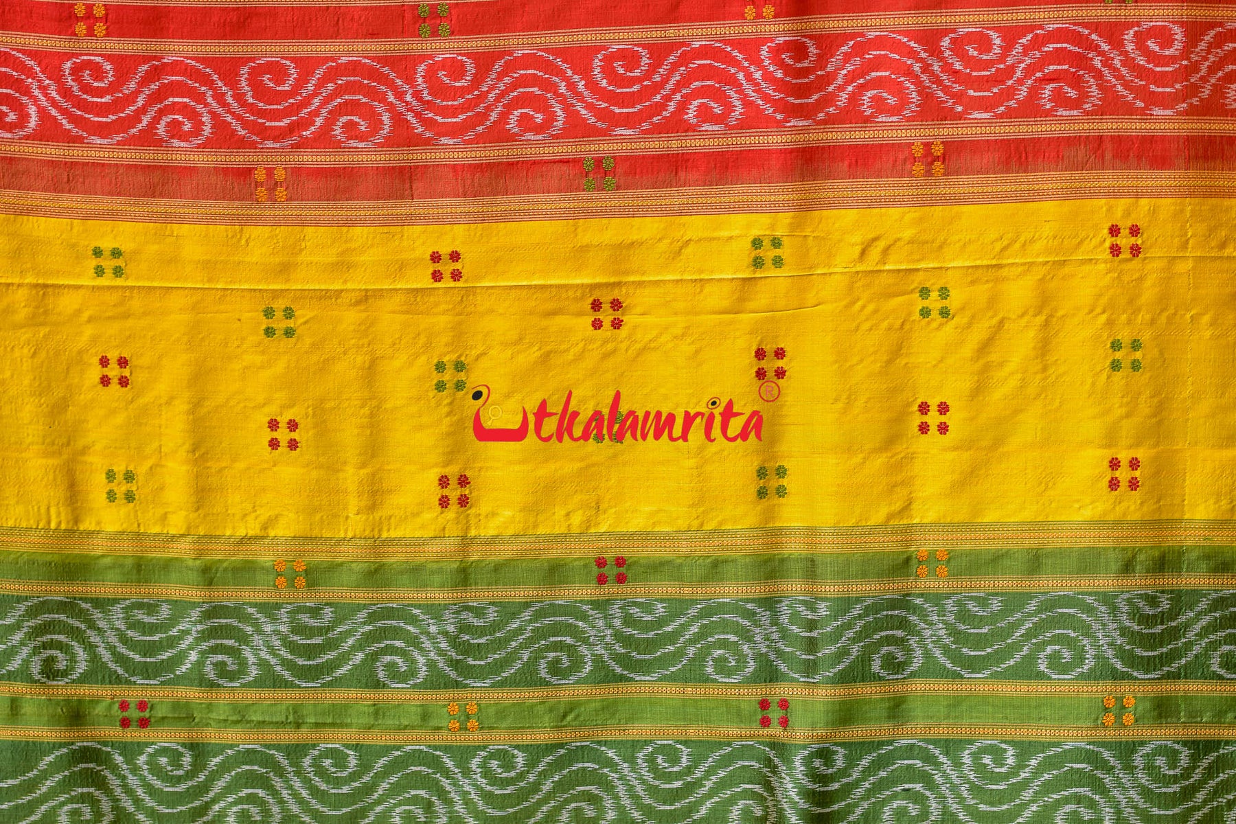 Lemon Yellow Kathifera Silk Saree