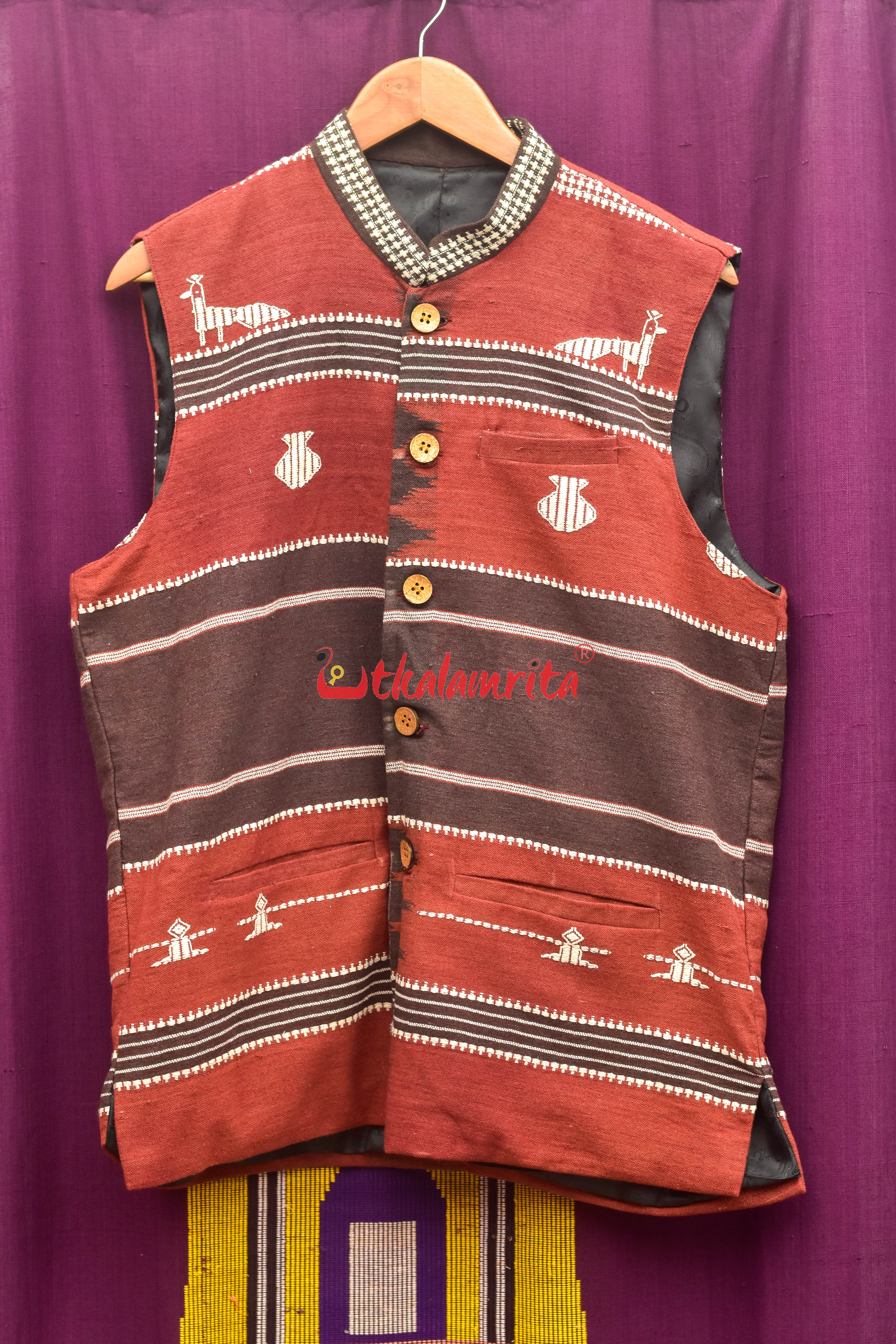 Maroon Coffee Adibasi Kotpad (Modi Jacket)