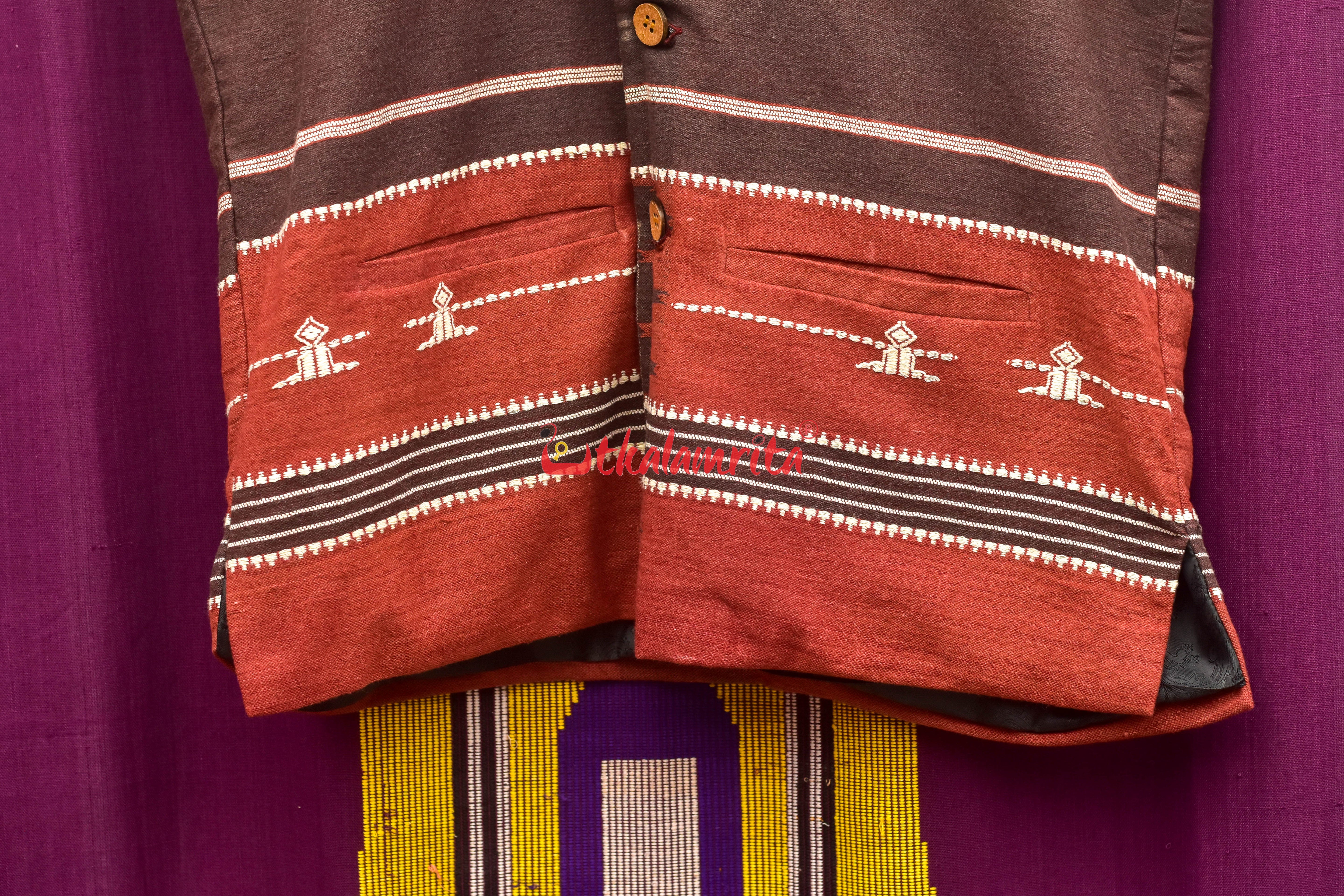 Maroon Coffee Adibasi Kotpad (Modi Jacket)