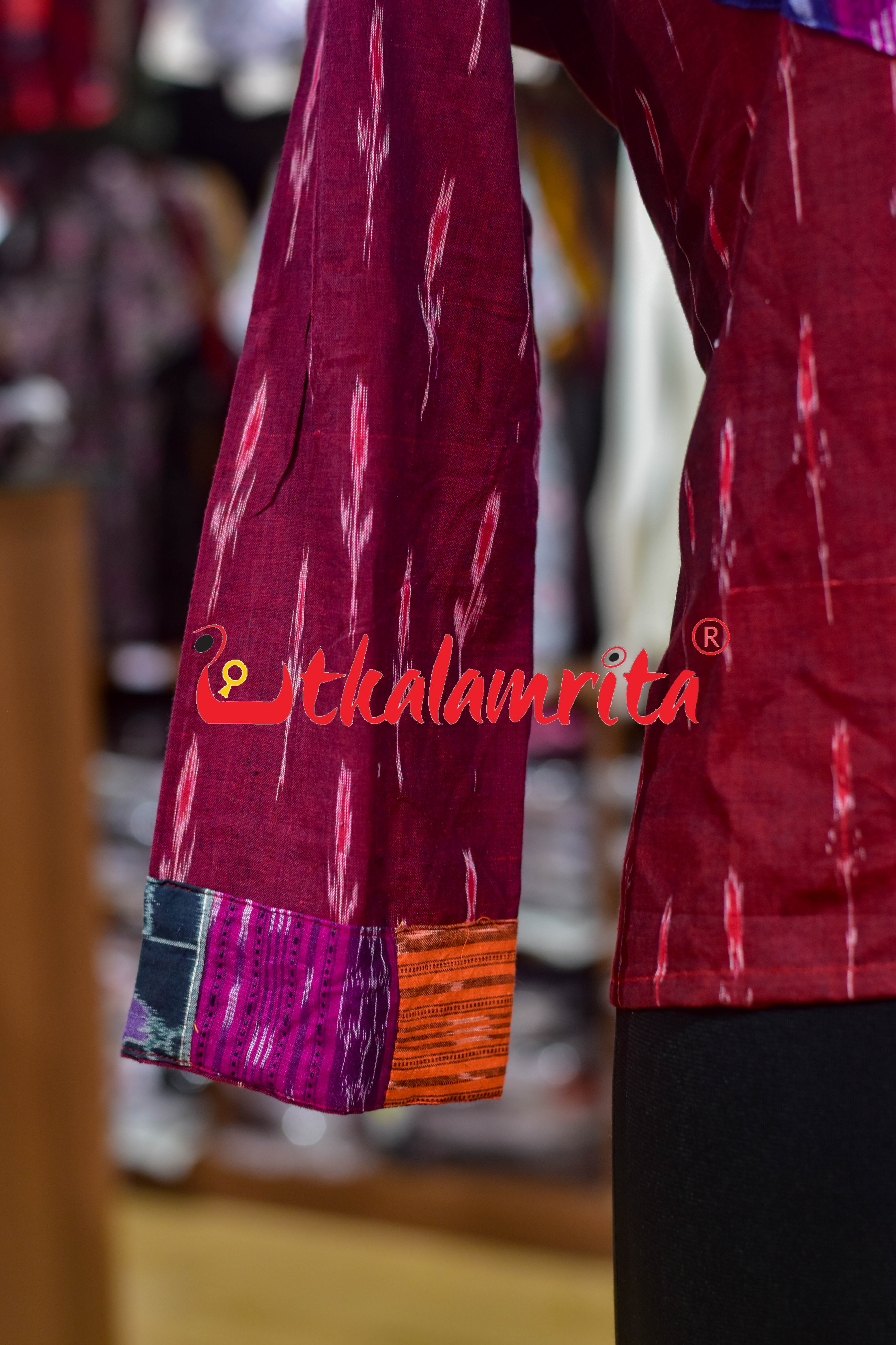 Maroon Labanga Designer (Ladies' Crop Top)
