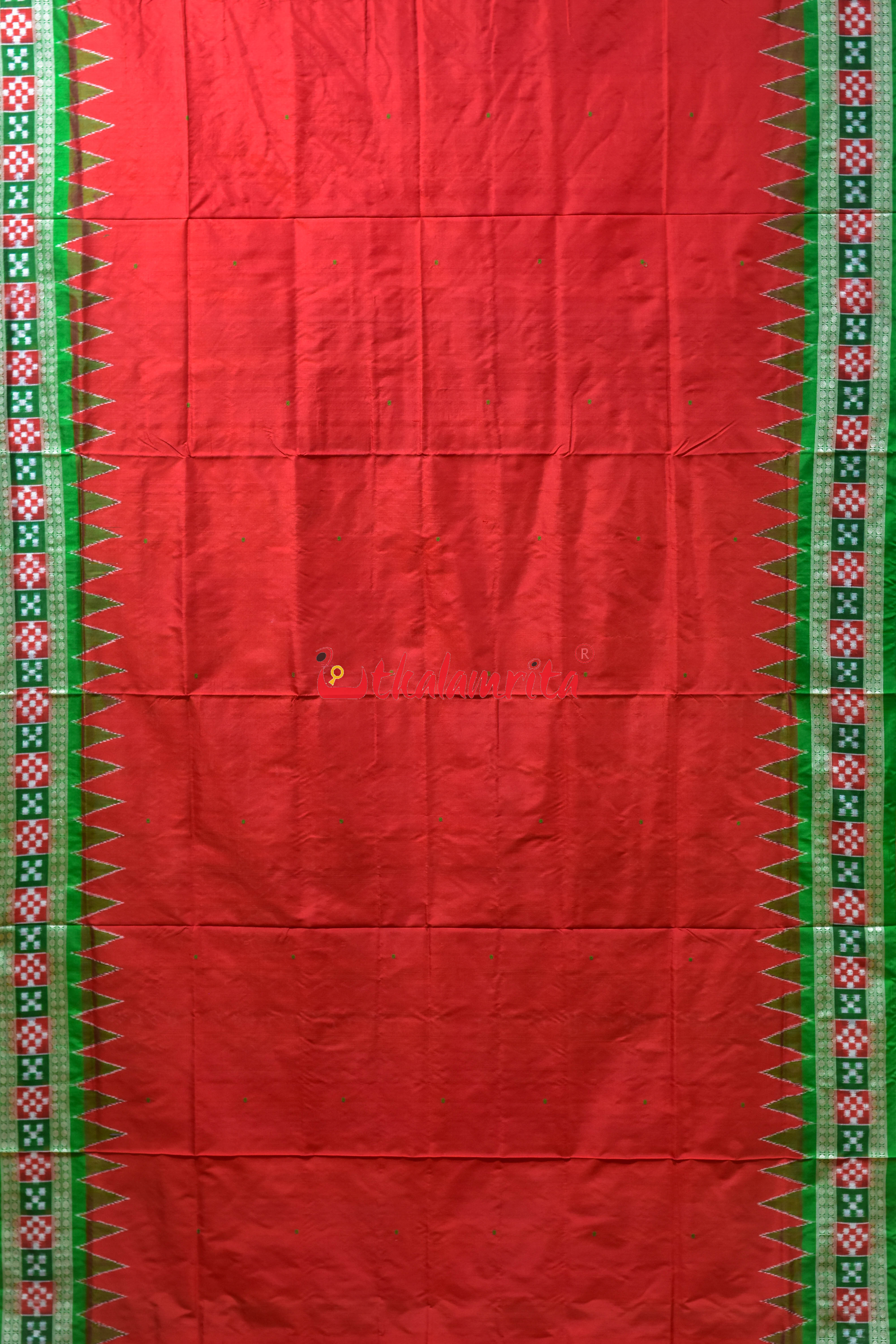 Red Border Pasapali Sambalpuri Silk Saree