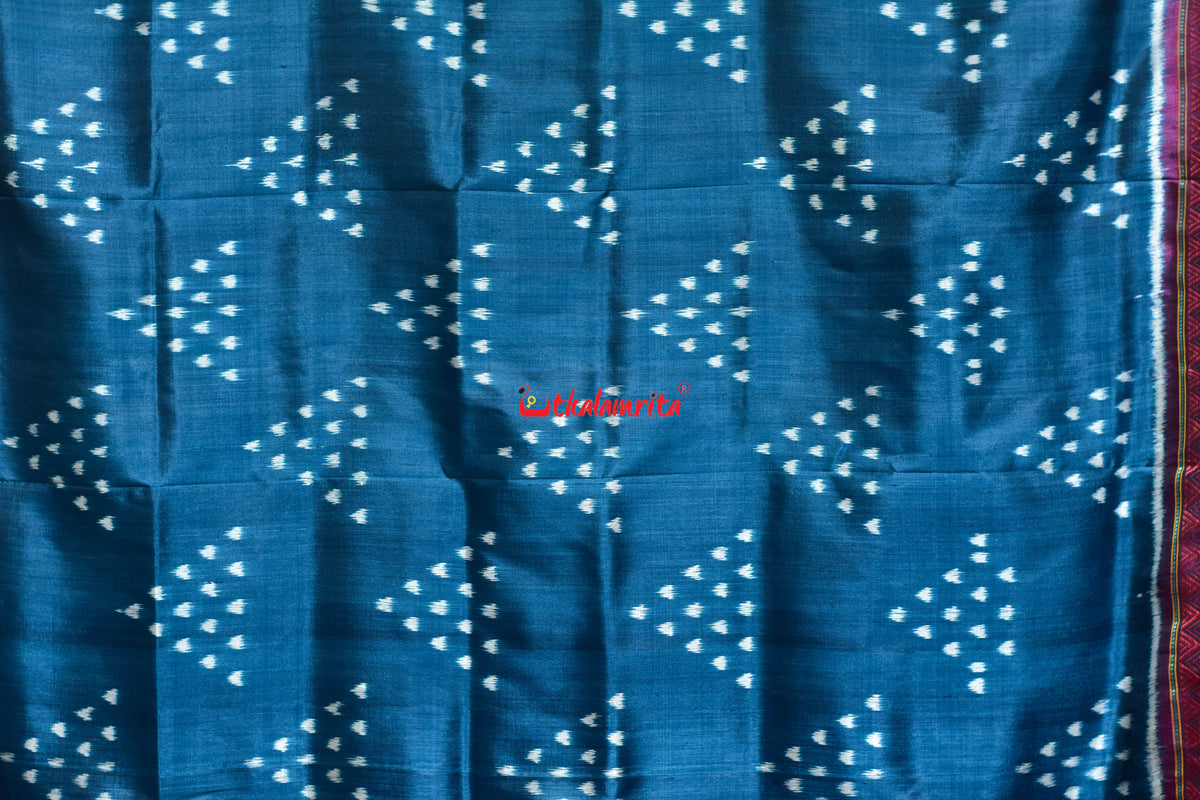 Blue Wine Chita Dongria Silk Saree