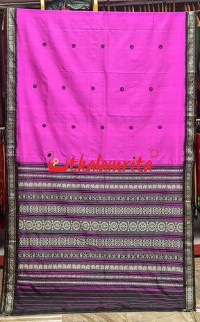 Pink Black Konark Chakra Border Silk Saree