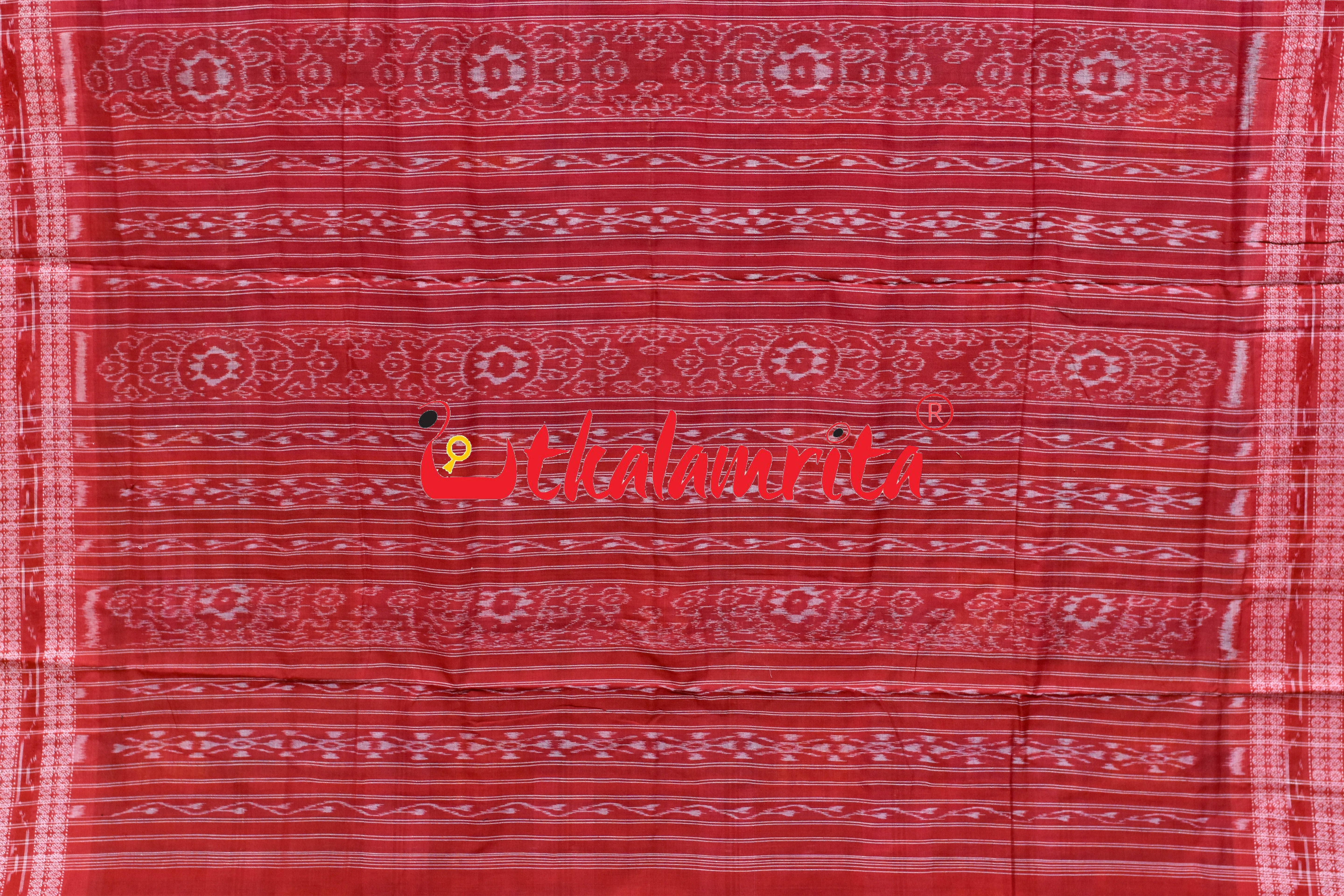 Green Red Aswini Sambalpuri Cotton Saree