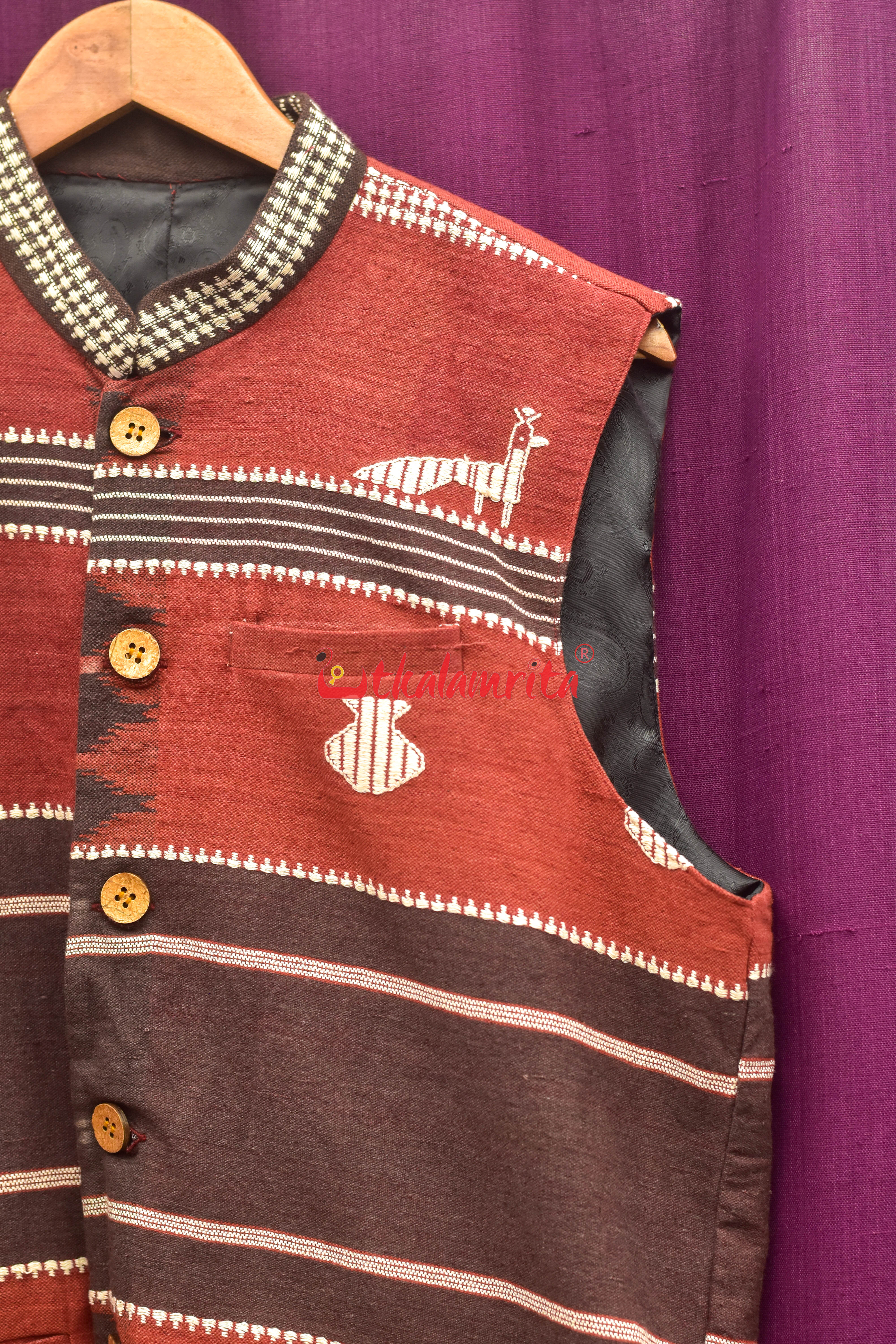 Maroon Coffee Adibasi Kotpad (Modi Jacket)