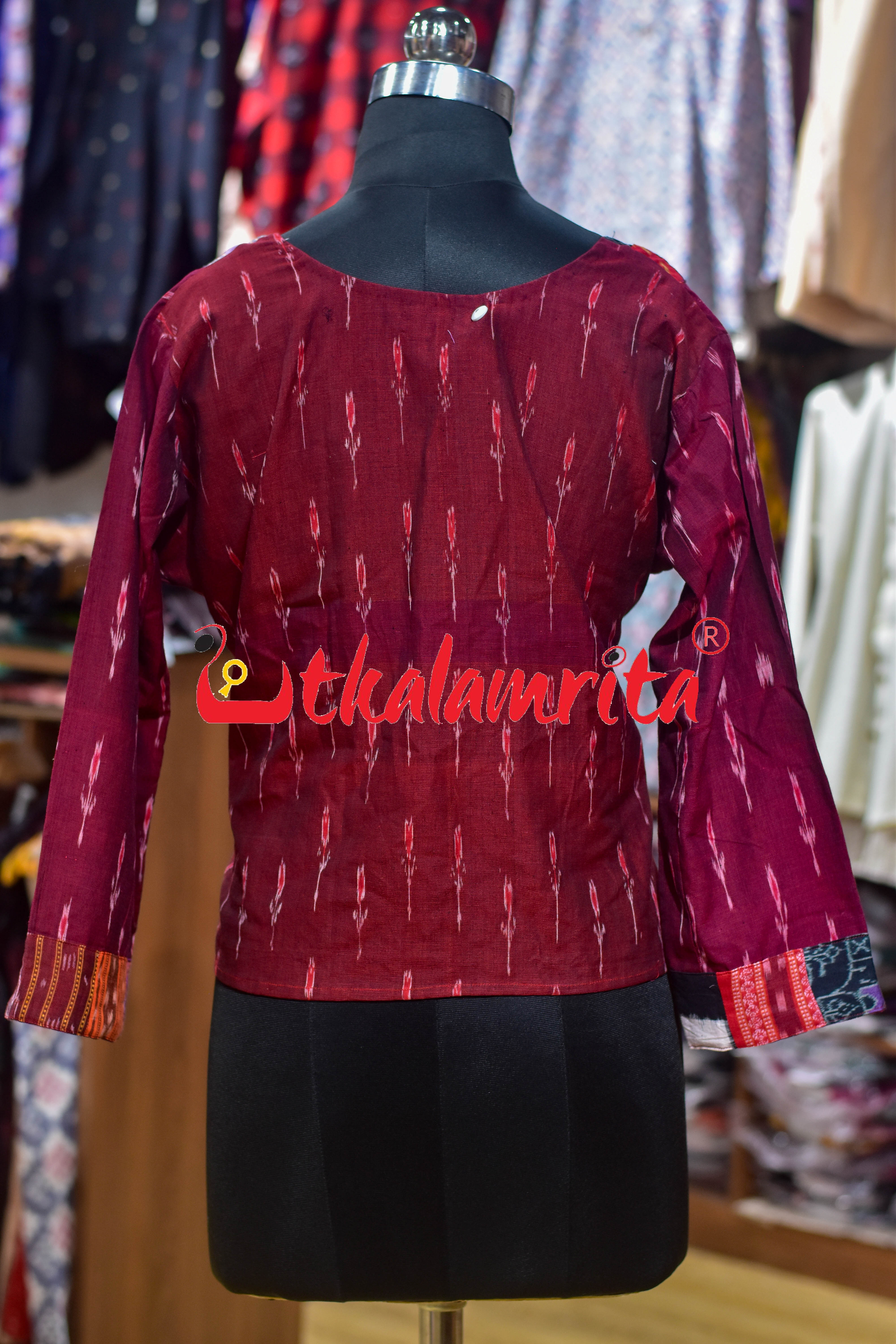 Maroon Labanga Designer (Ladies' Crop Top)