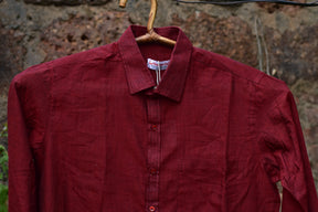 Full Shirt Maroon Color Plain Cloth