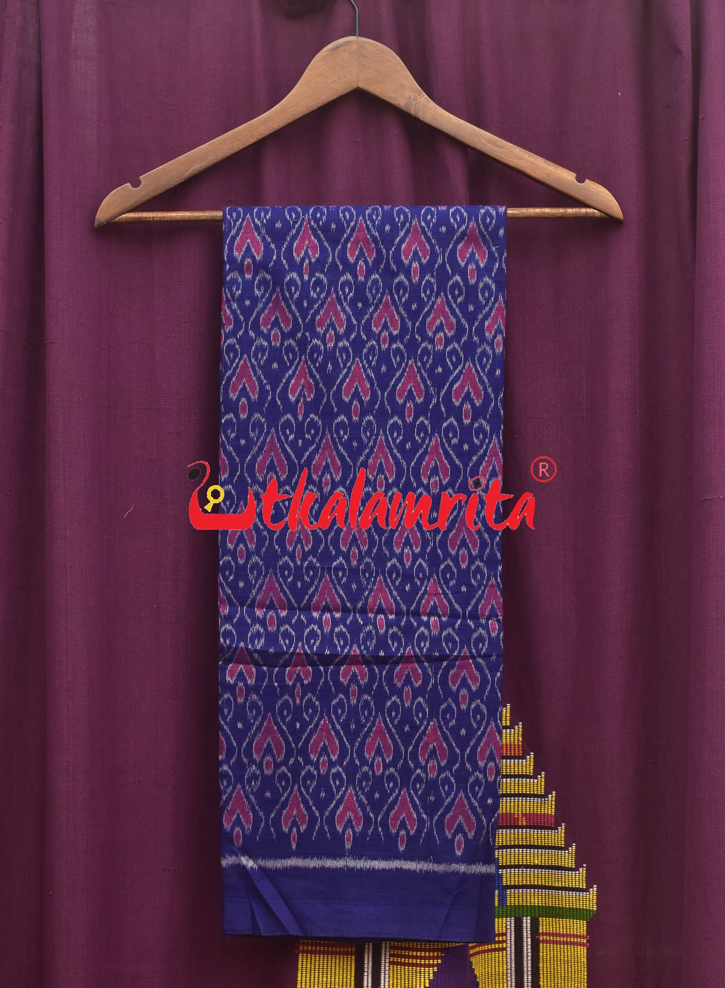 Blue Red Hearts Sambalpuri Cotton Dress Set