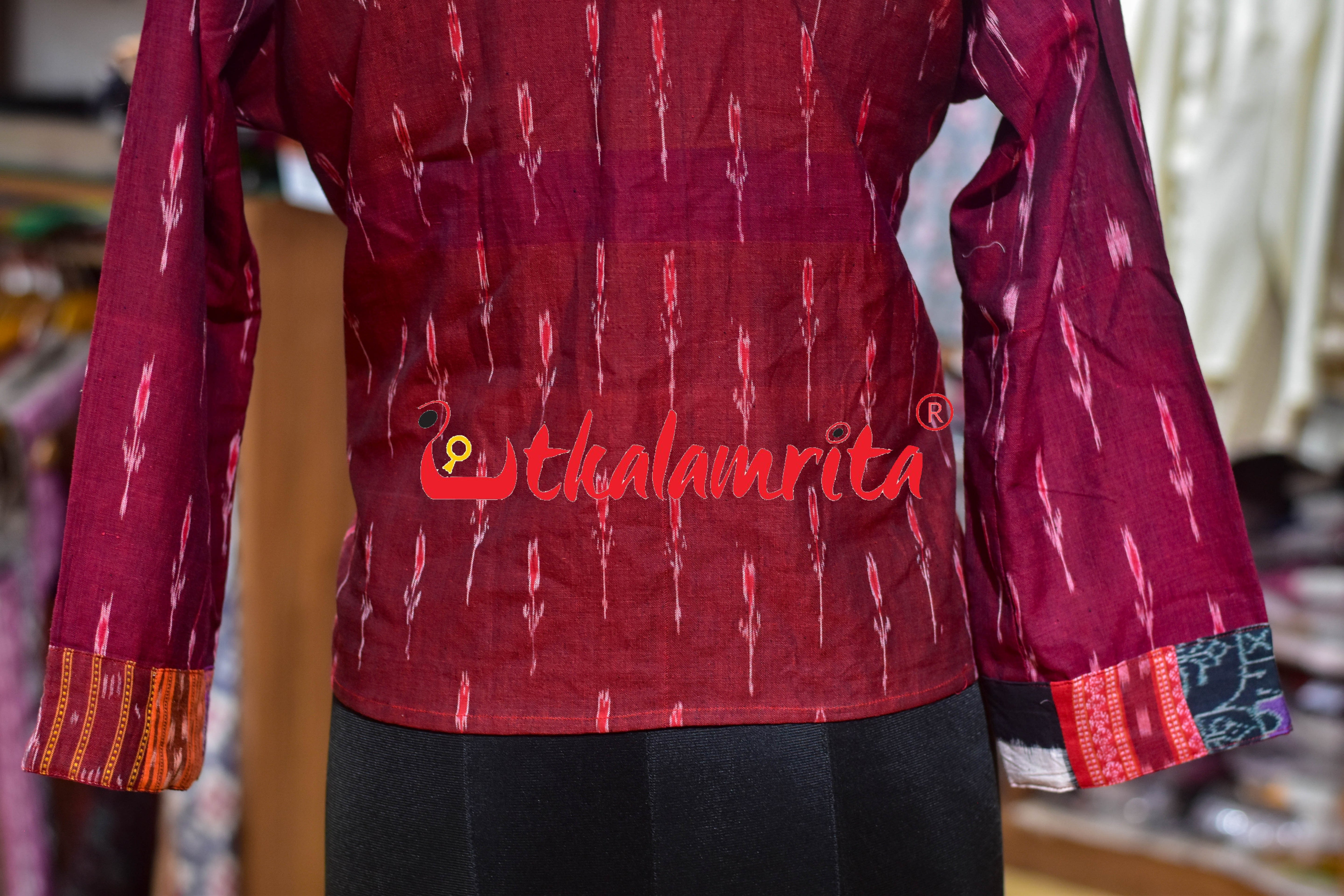 Maroon Labanga Designer (Ladies' Crop Top)