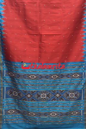 Maroon Mini Buti with Blue Kumbha Silk Saree