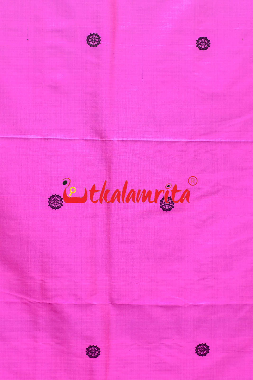 Pink Black Konark Chakra Border Silk Saree