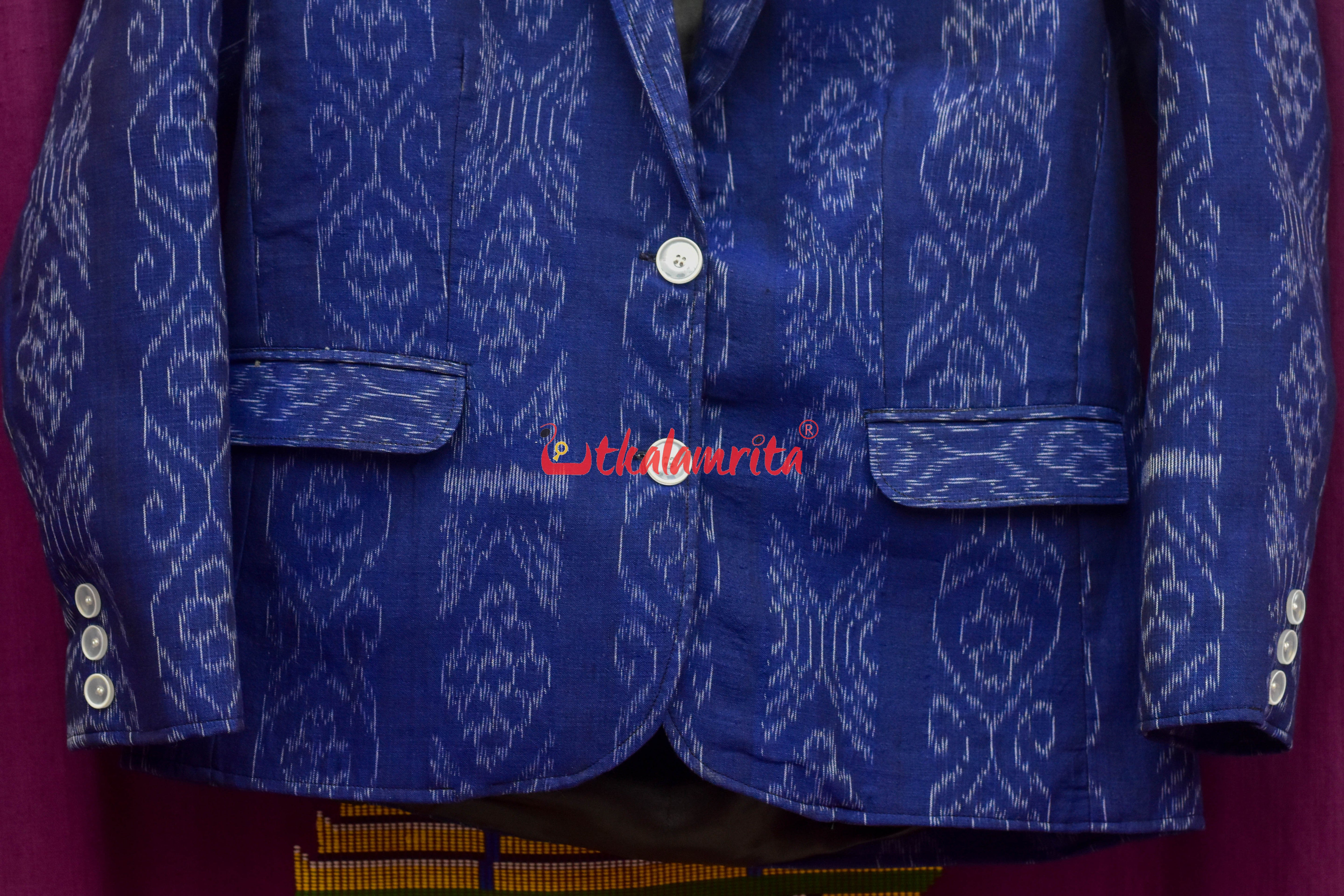 Flower Bandha on Indigo (Ladies' Blazer)