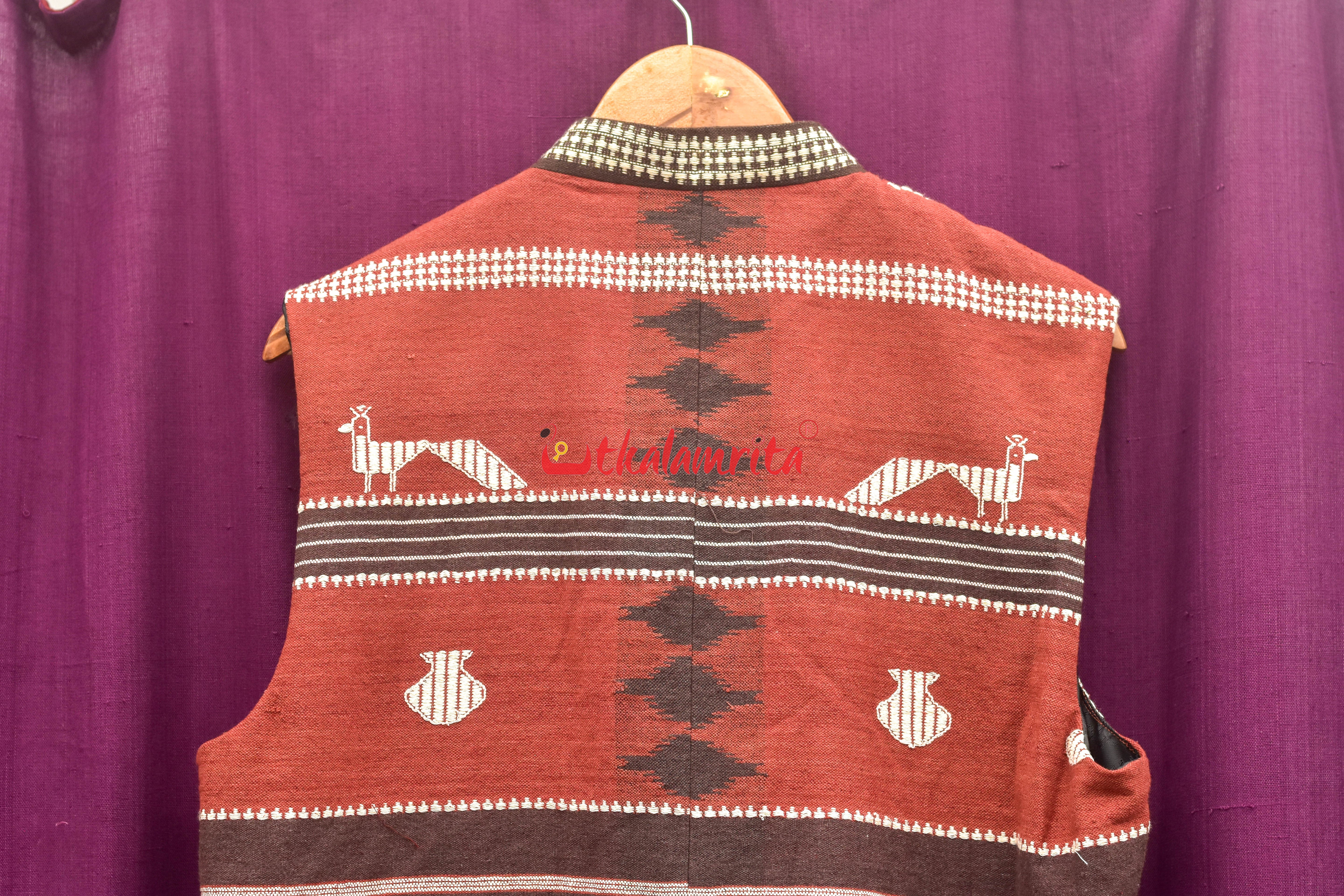 Maroon Coffee Adibasi Kotpad (Modi Jacket)