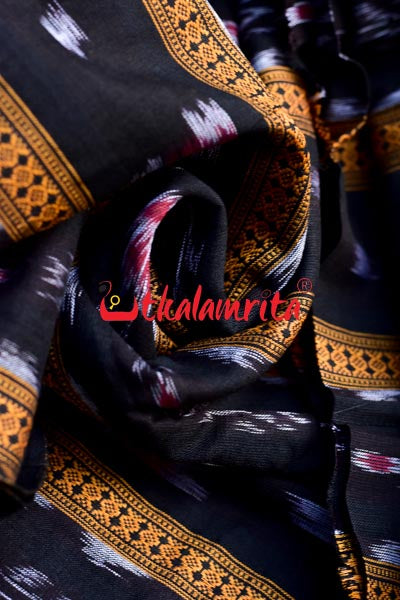 Black Pasapali With Flower Ikat (Fabric)