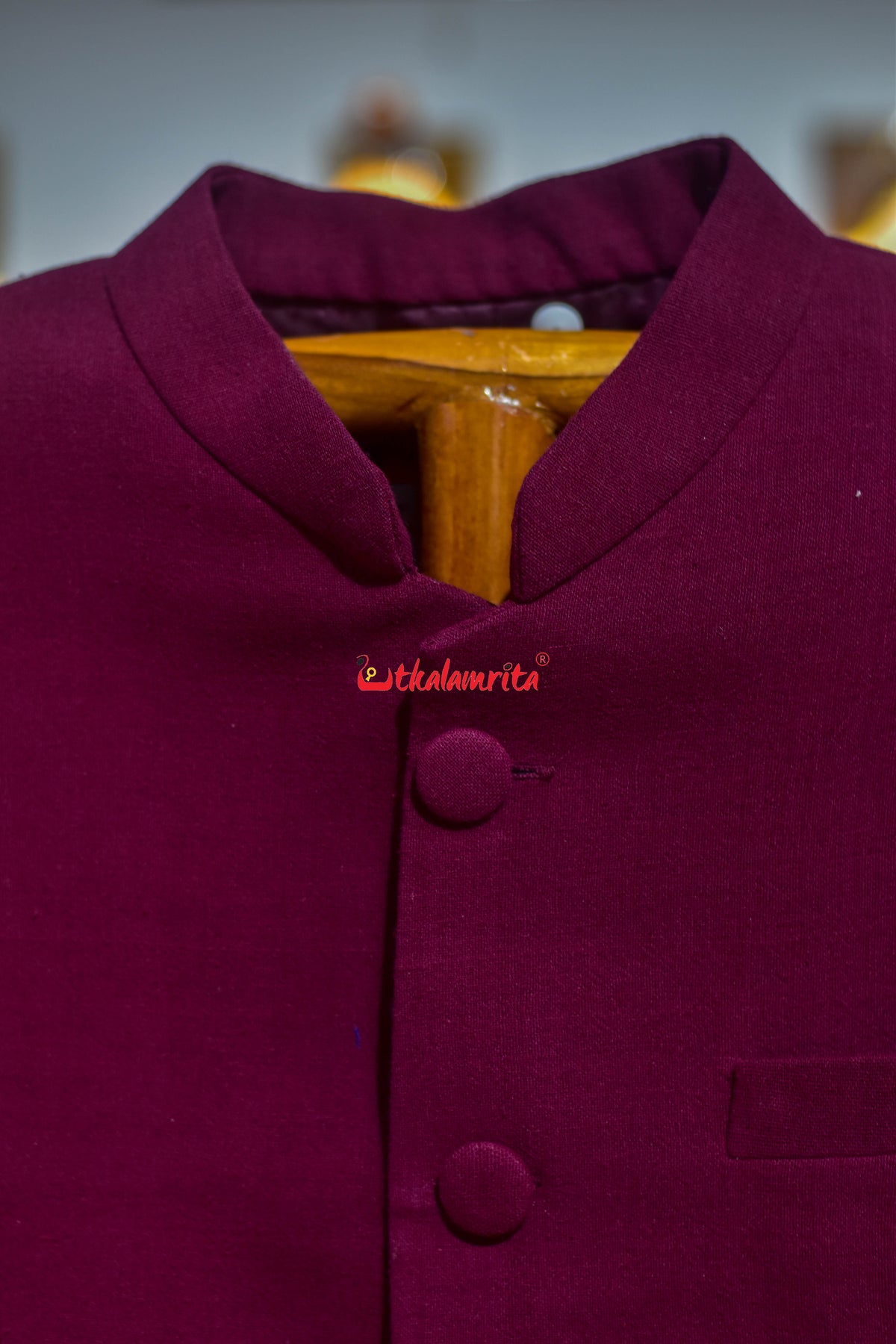 Maroon with white Buti (Men's Jodhpuri Coat)