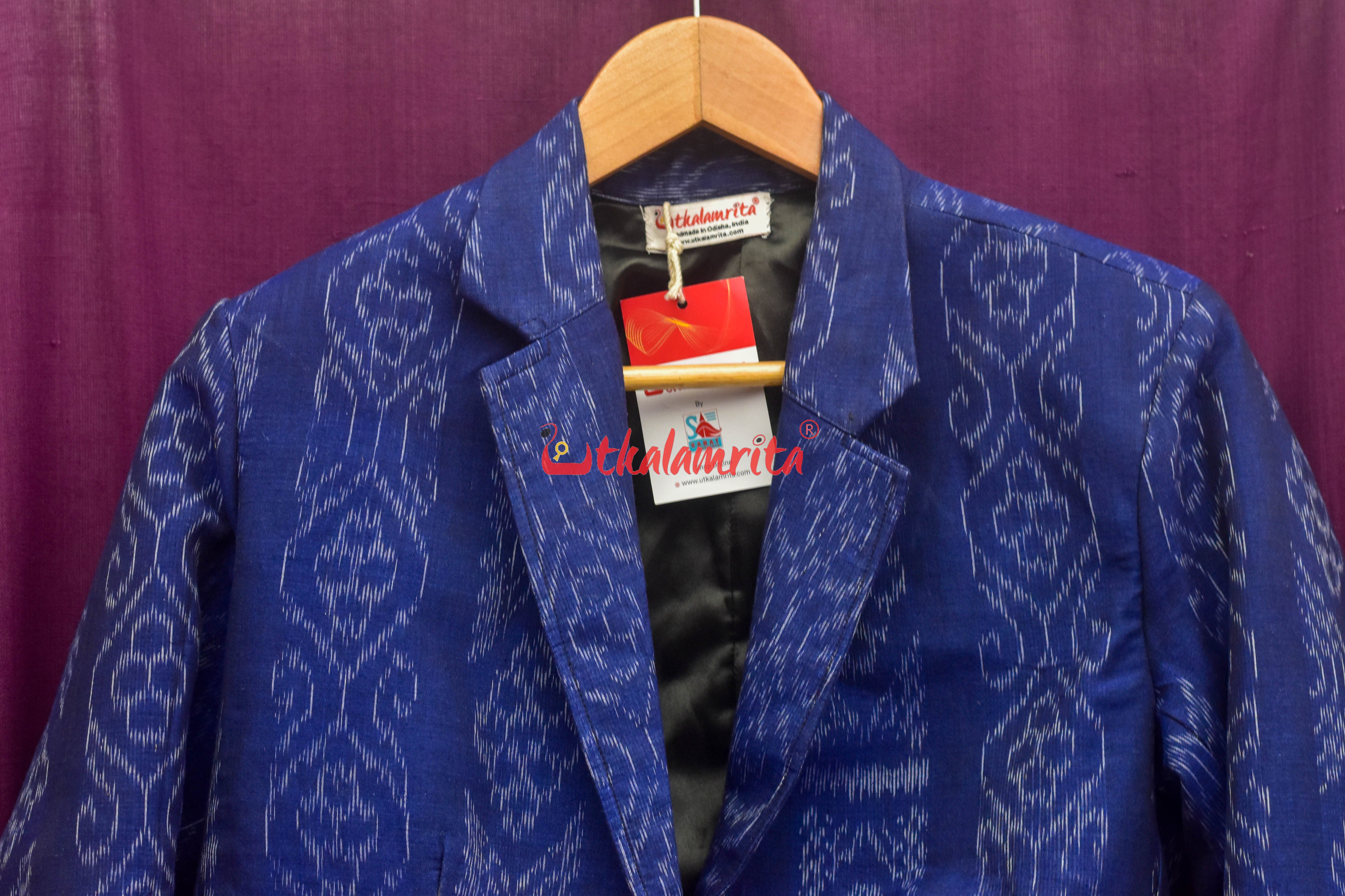 Flower Bandha on Indigo (Ladies' Blazer)