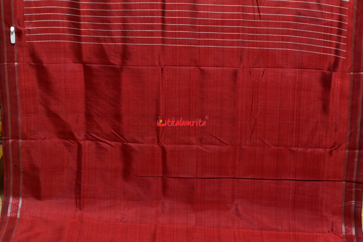 Coffee Red Phula Buti Dongria Silk Saree