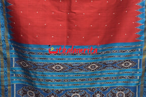 Maroon Mini Buti with Blue Kumbha Silk Saree