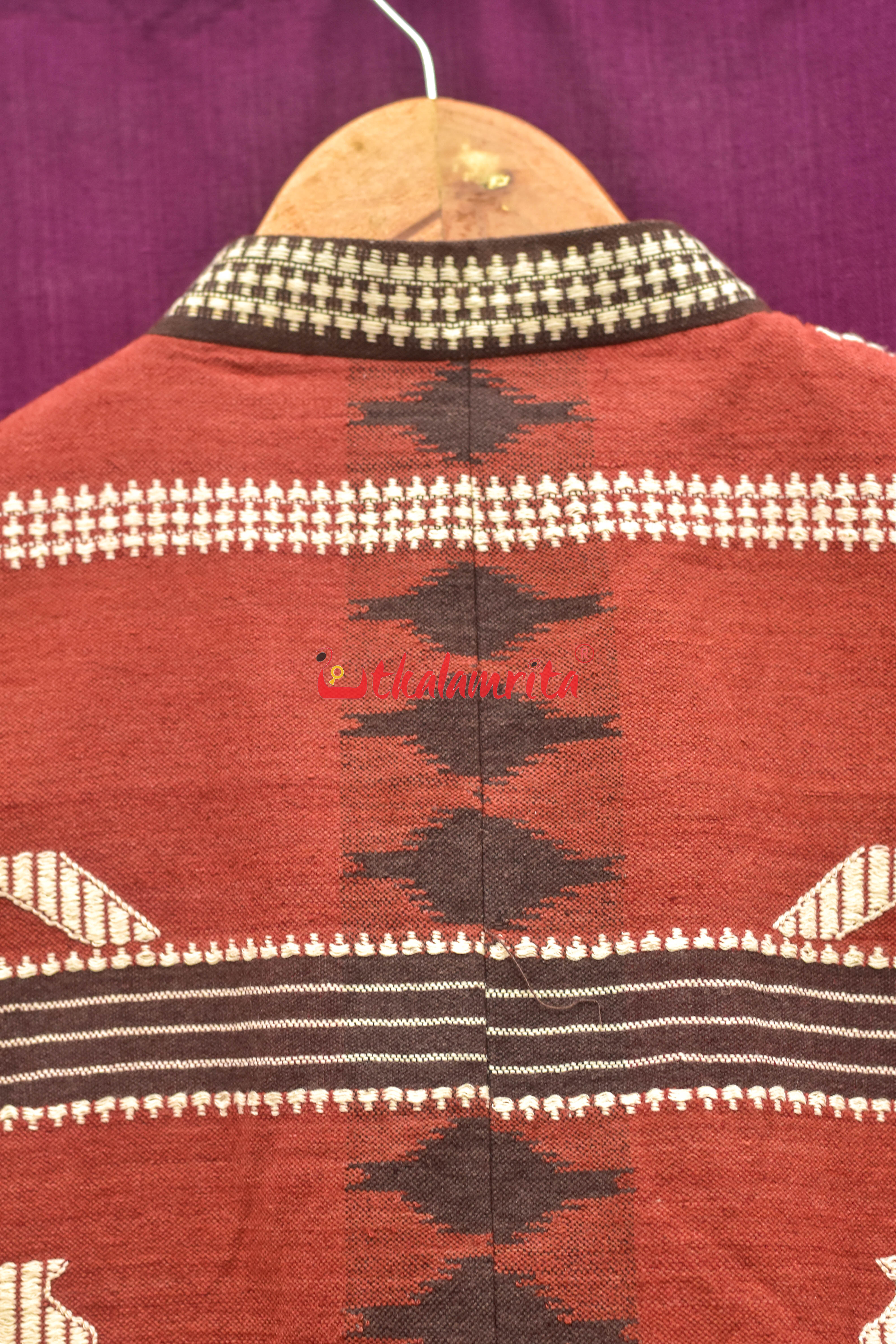 Maroon Coffee Adibasi Kotpad (Modi Jacket)