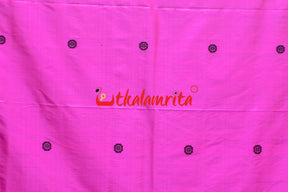 Pink Black Konark Chakra Border Silk Saree