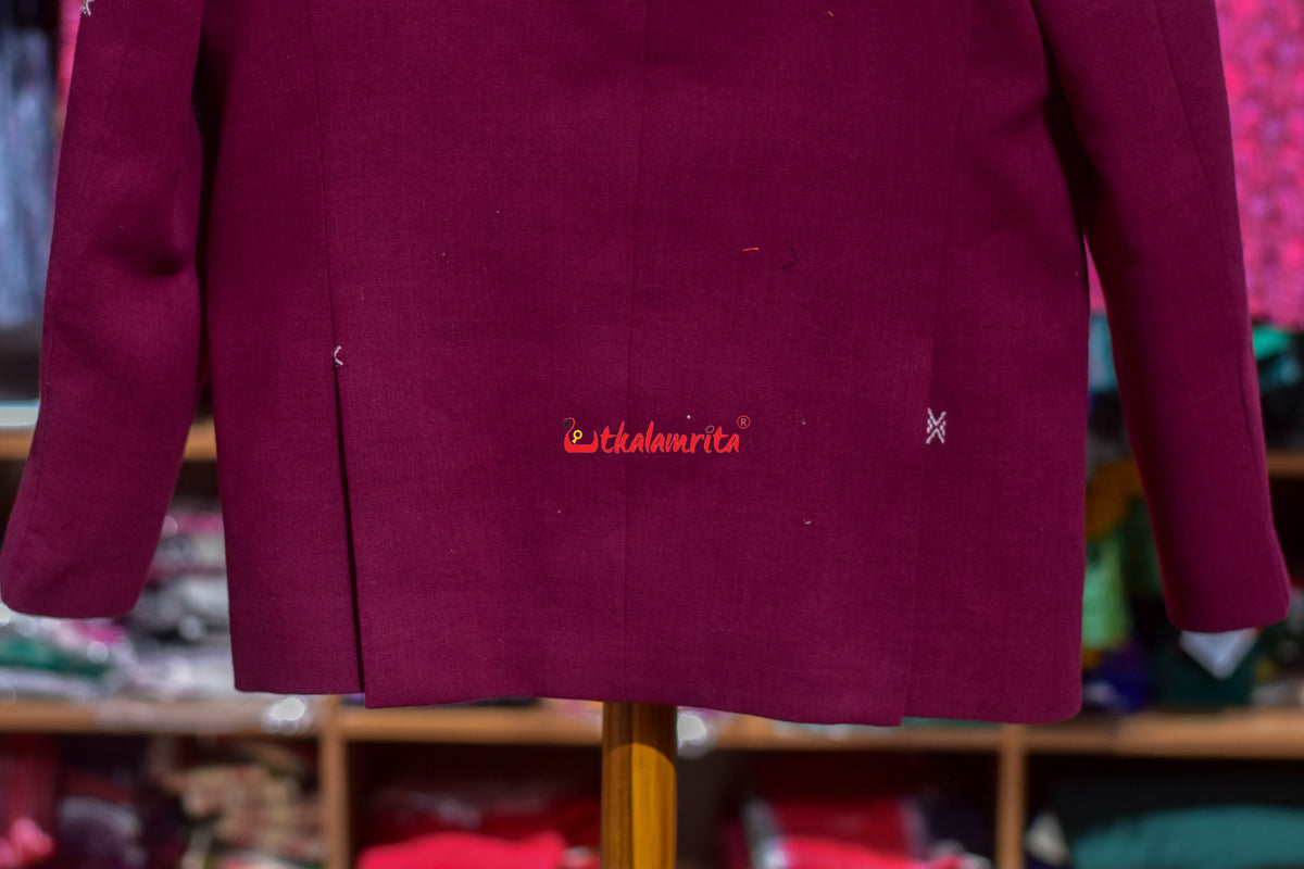 Maroon with white Buti (Men's Jodhpuri Coat)