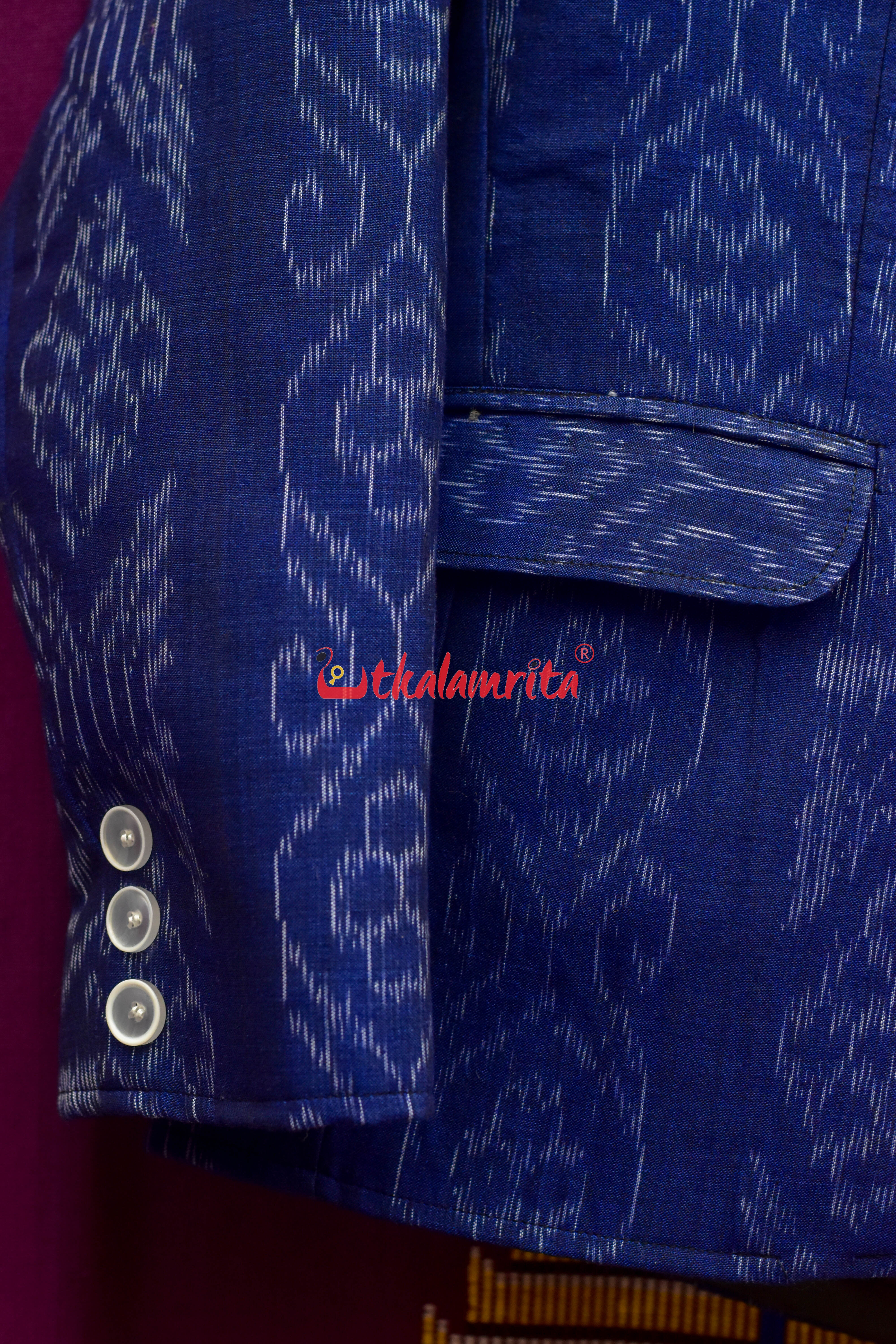Flower Bandha on Indigo (Ladies' Blazer)