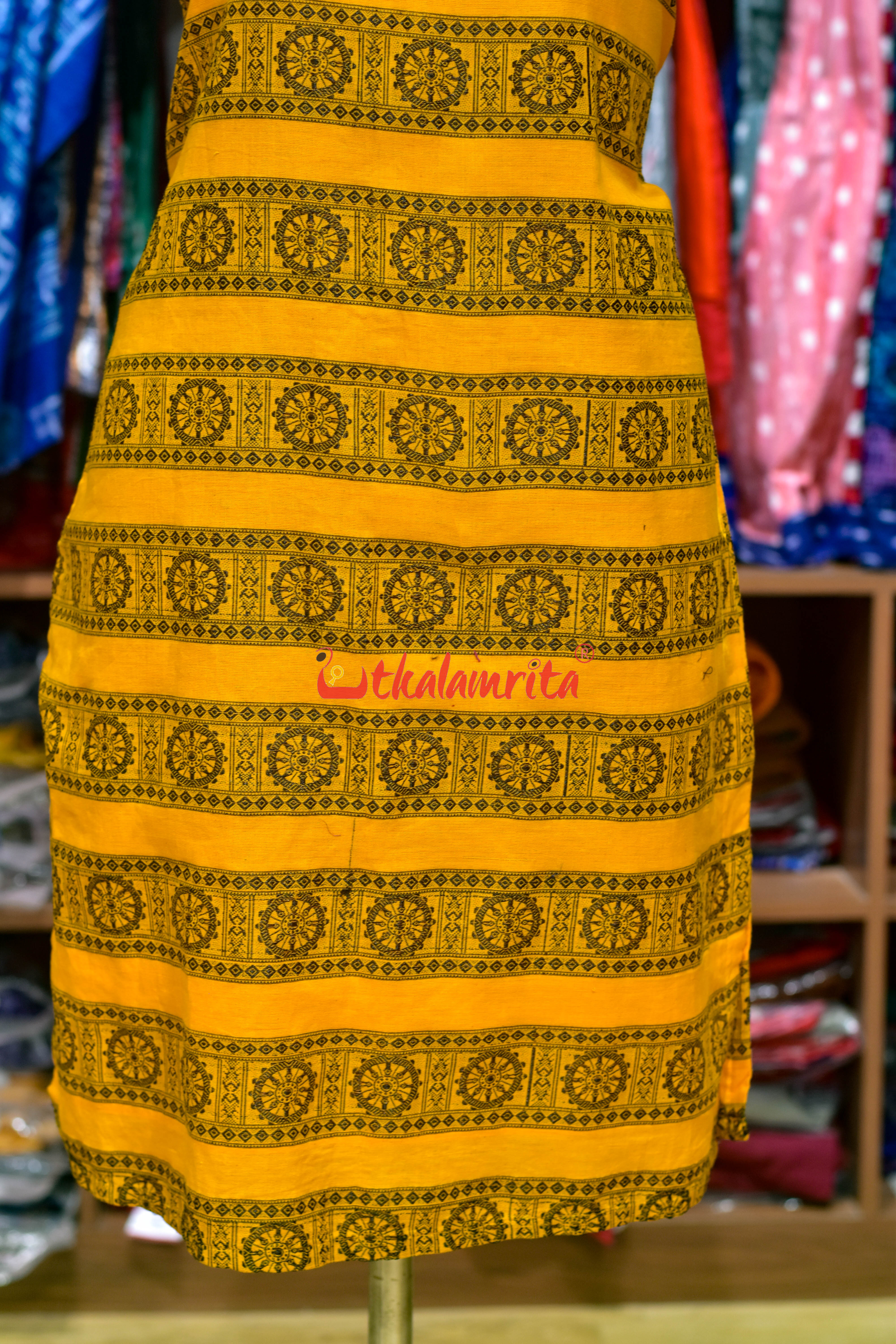 Yellow Konark Chakra Sleeveless(Ladies Kurta)