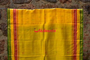 Lemon Yellow Kathifera Silk Saree