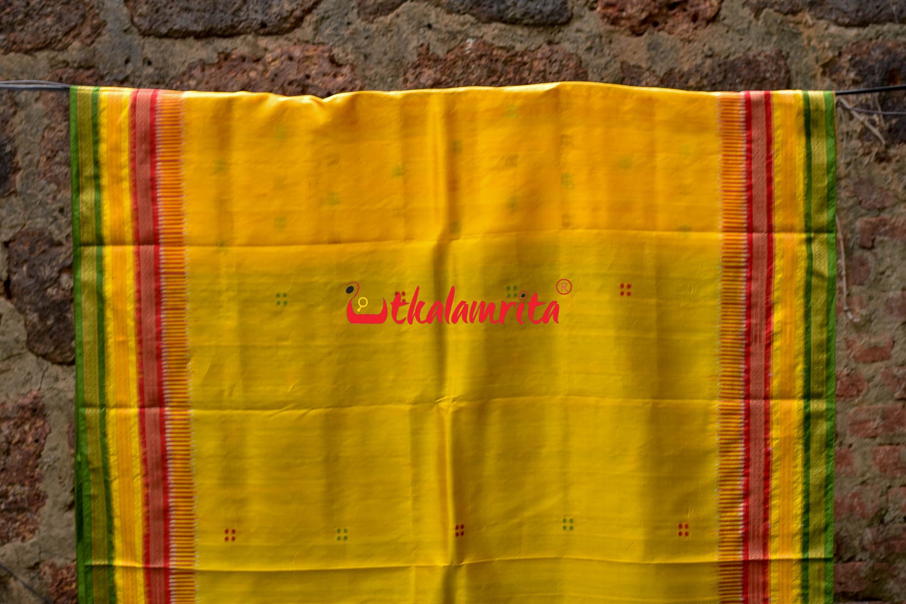 Lemon Yellow Kathifera Silk Saree