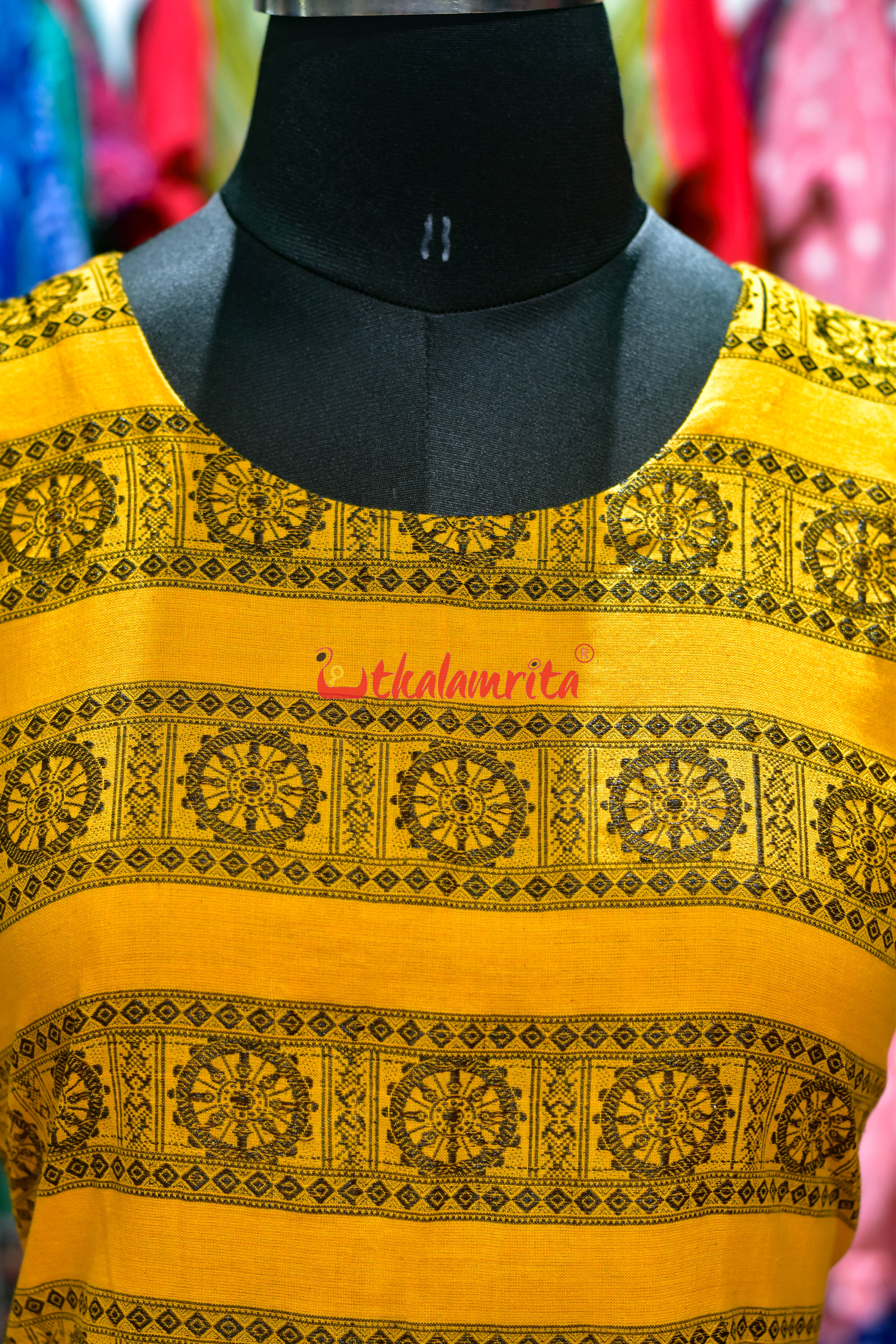 Yellow Konark Chakra Sleeveless(Ladies Kurta)