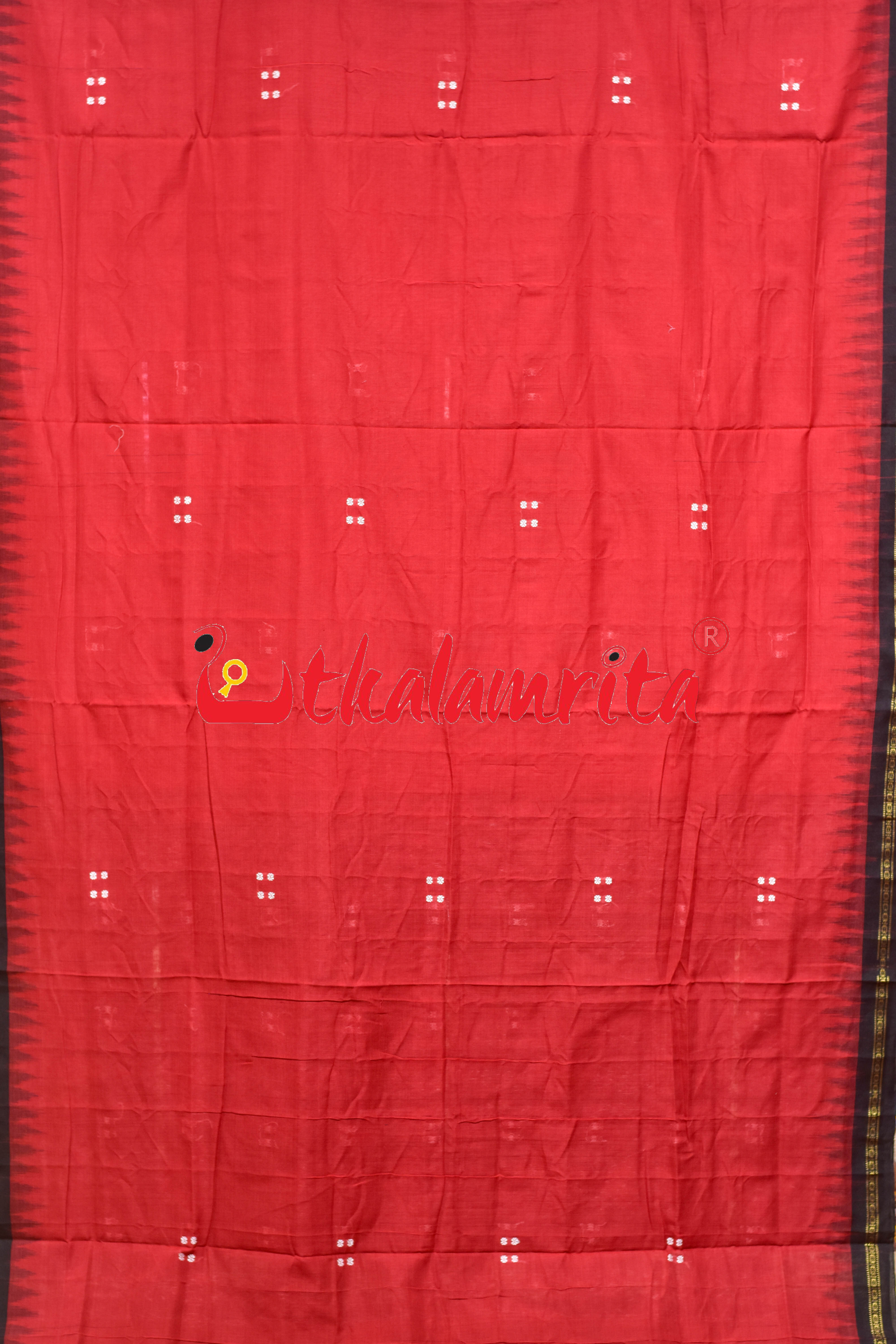 Red Black Ekphuliya Border Khandua Cotton Saree