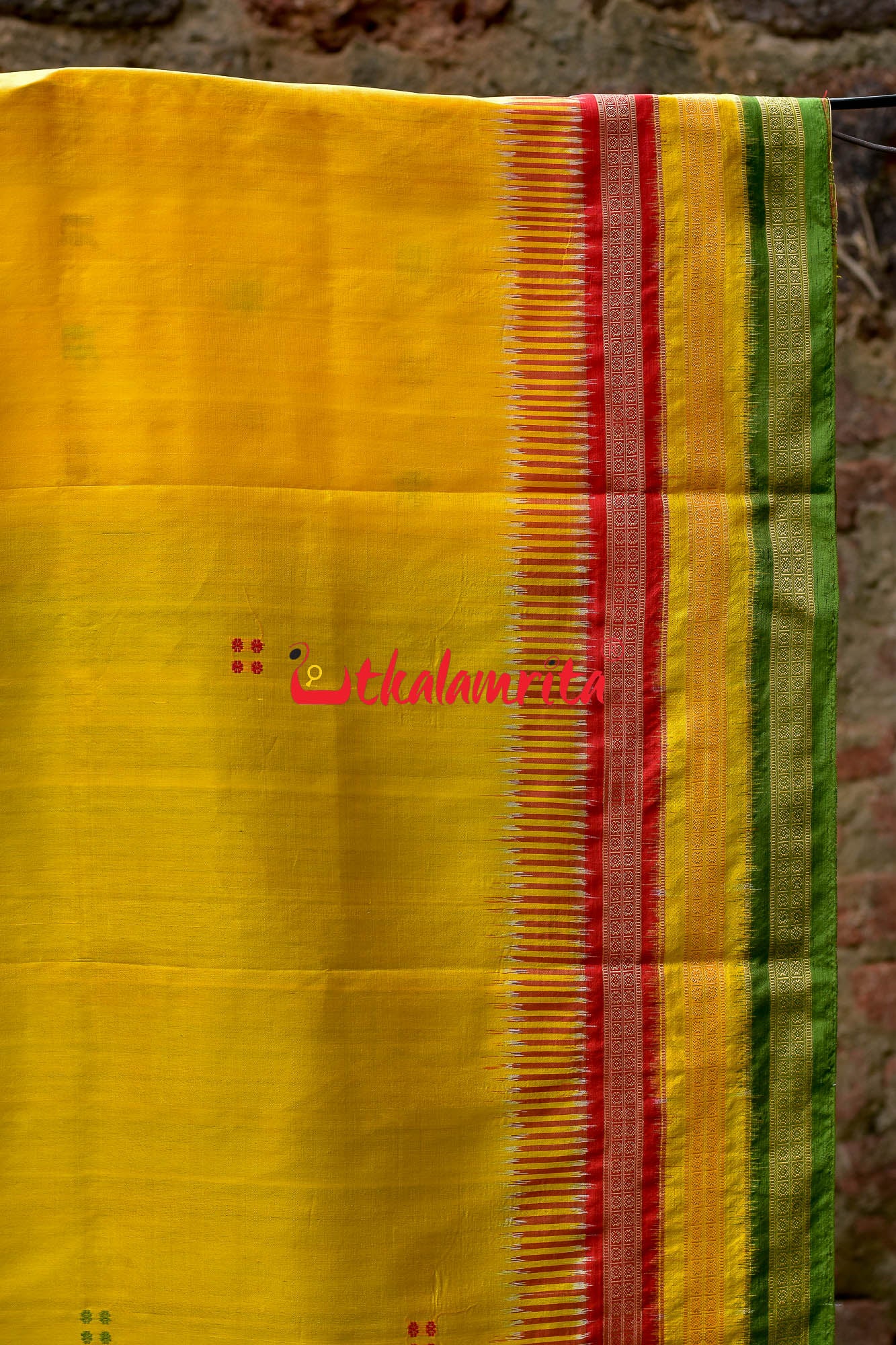 Lemon Yellow Kathifera Silk Saree