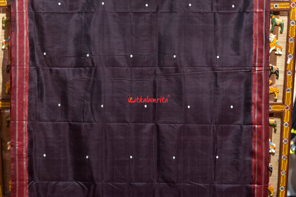 Coffee Red Phula Buti Dongria Silk Saree