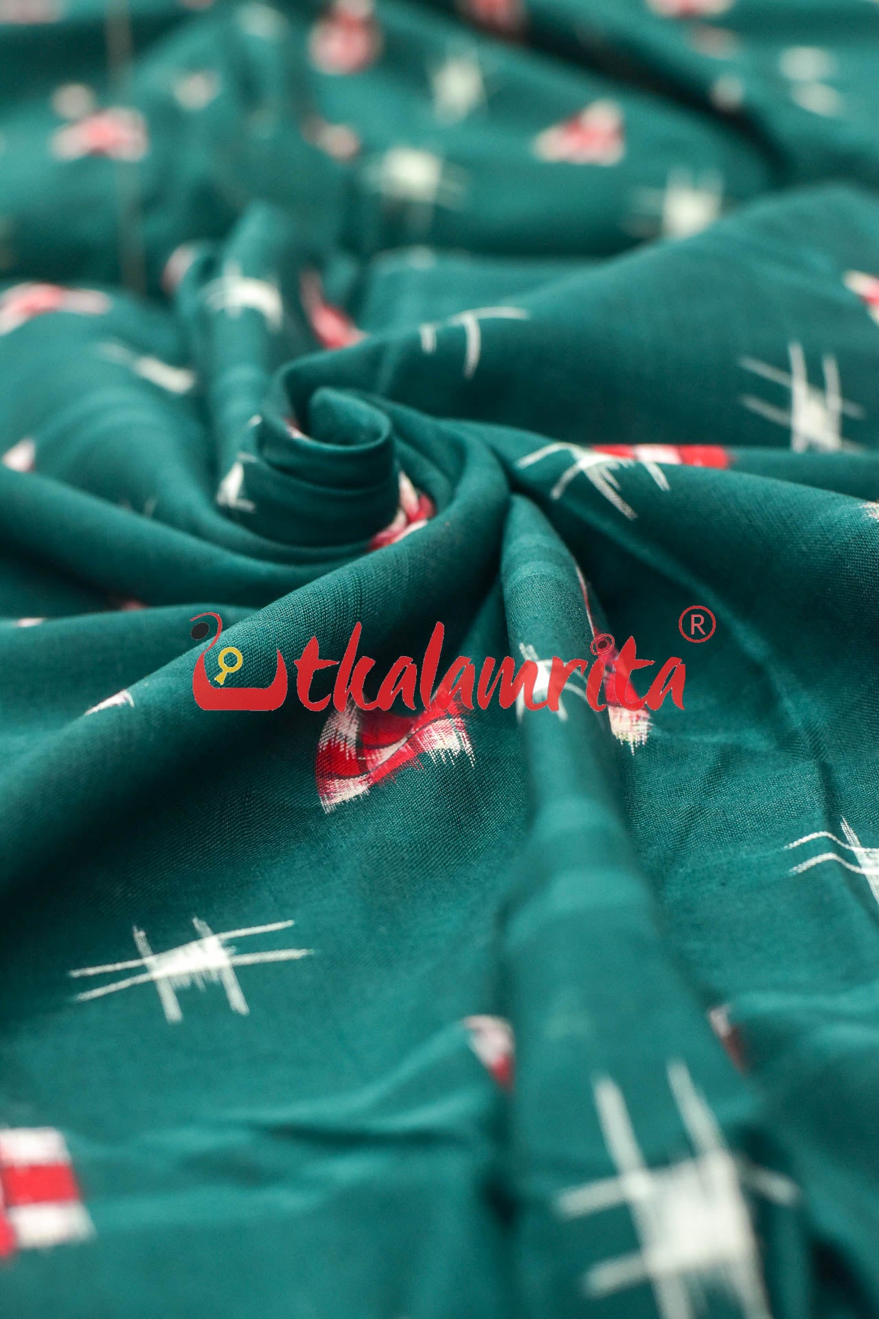 Dark Green Star Sakta (fabric)