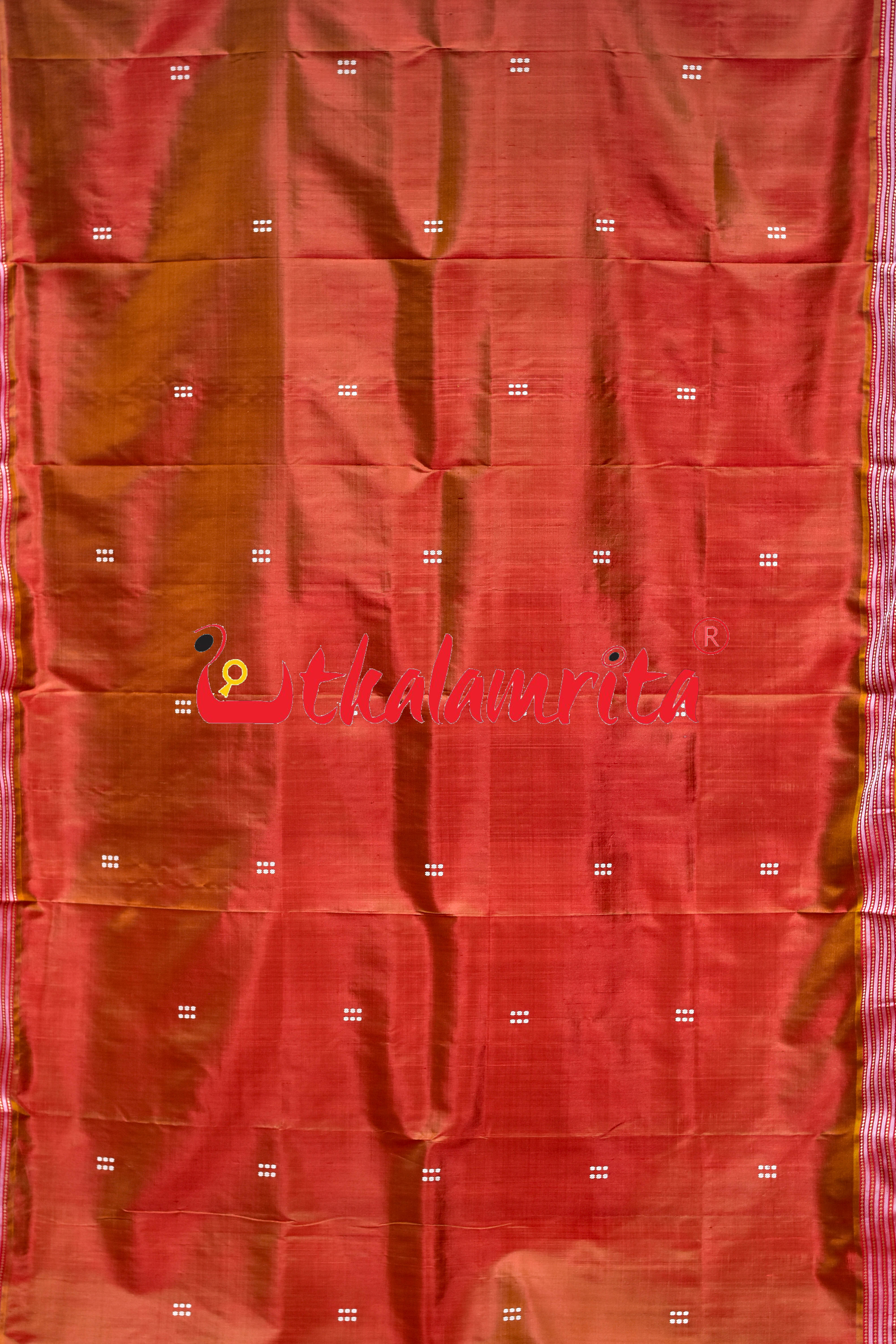 Rust Orange Khandua Silk Saree