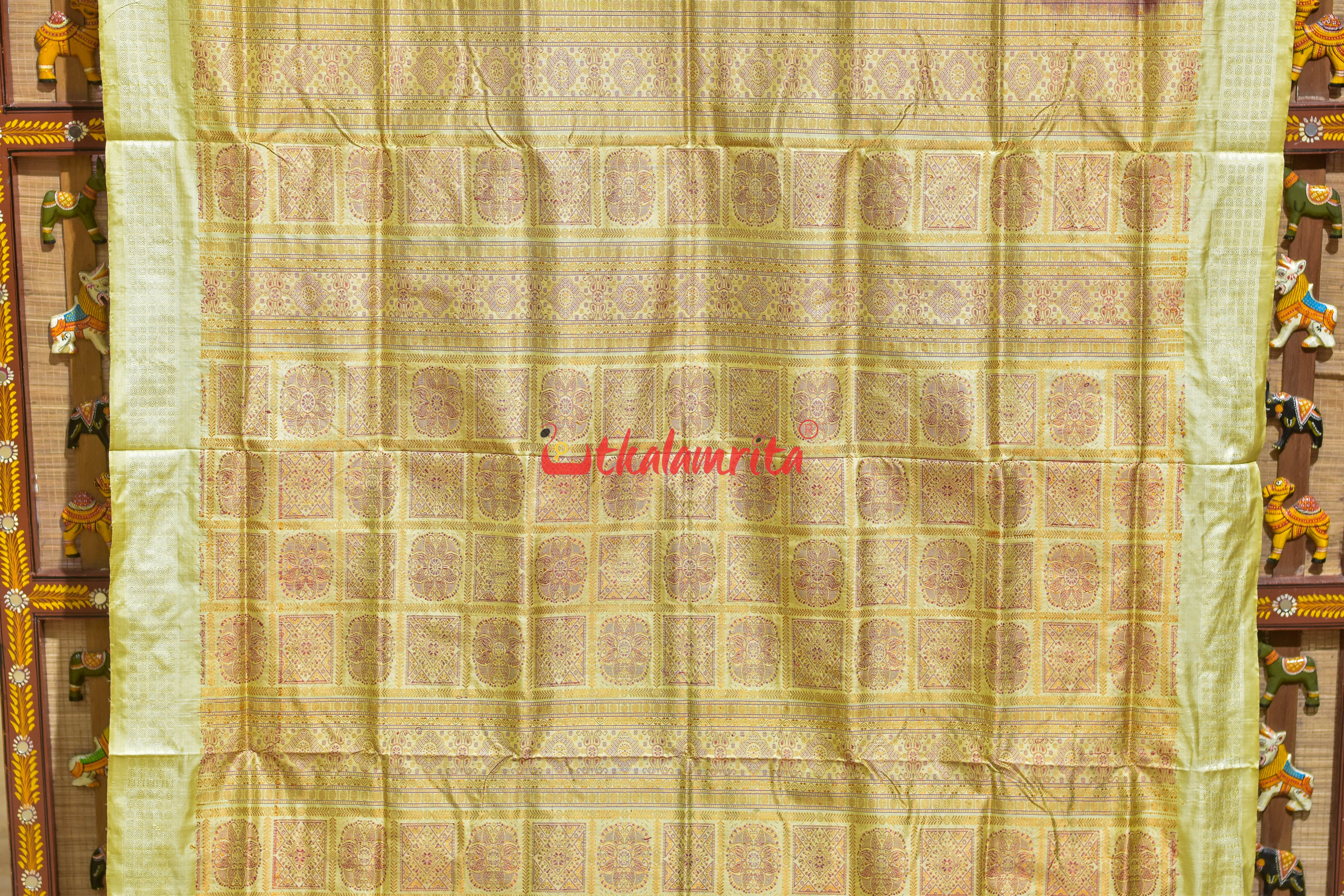 Maroon Chandan Phula Dala Bomkai Silk Saree