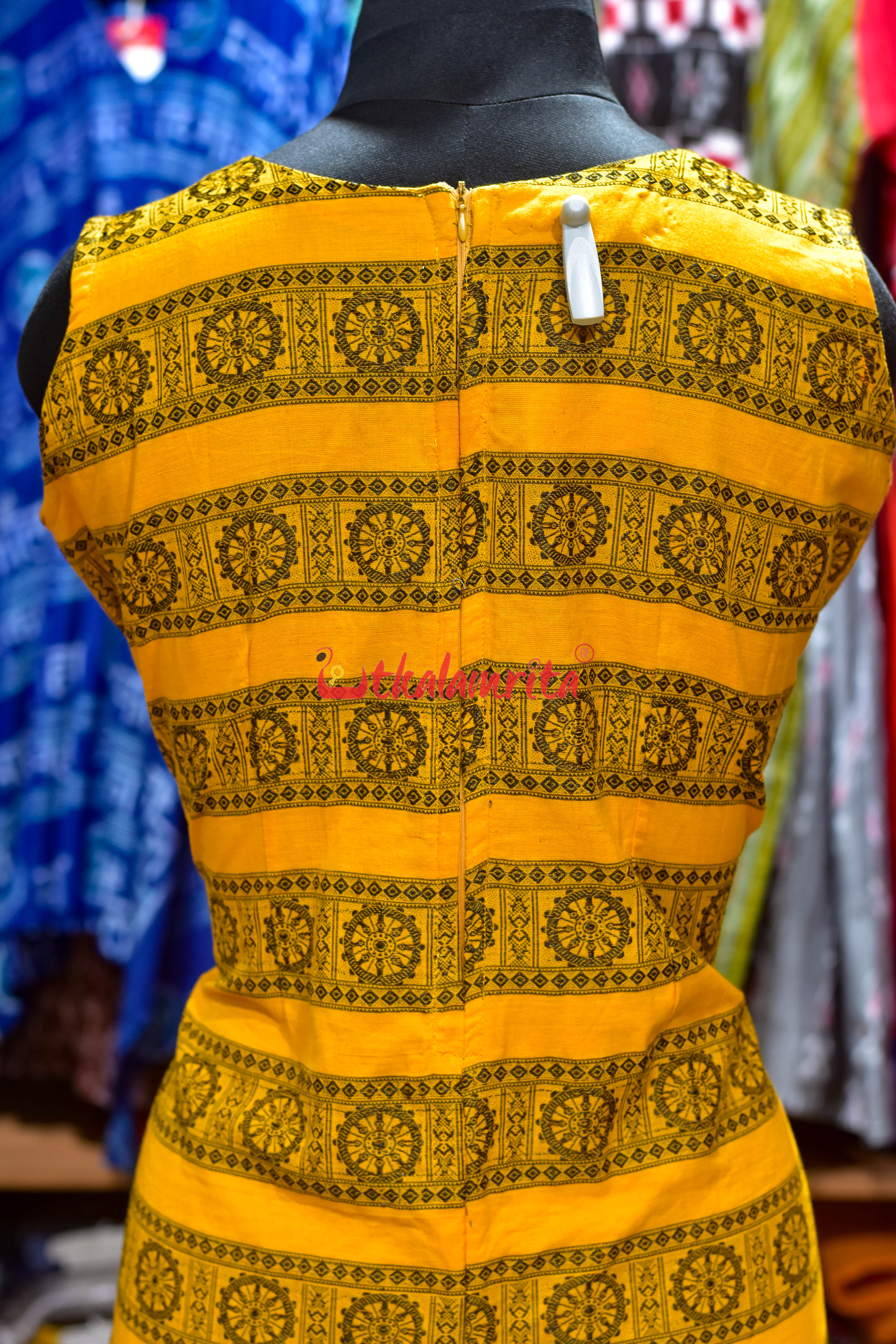 Yellow Konark Chakra Sleeveless(Ladies Kurta)