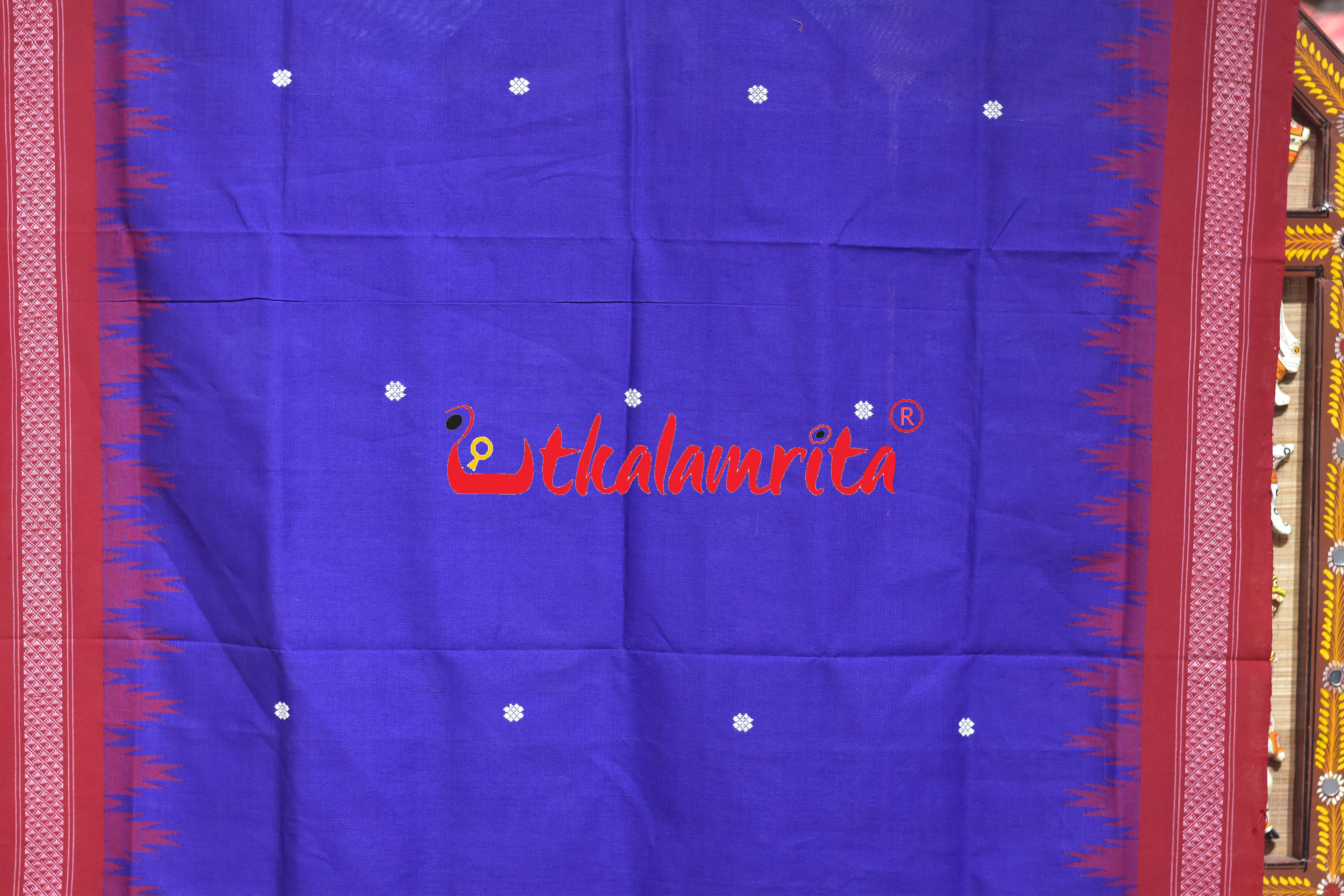 Blue Red Border Phoda Kumbha (Dupatta)