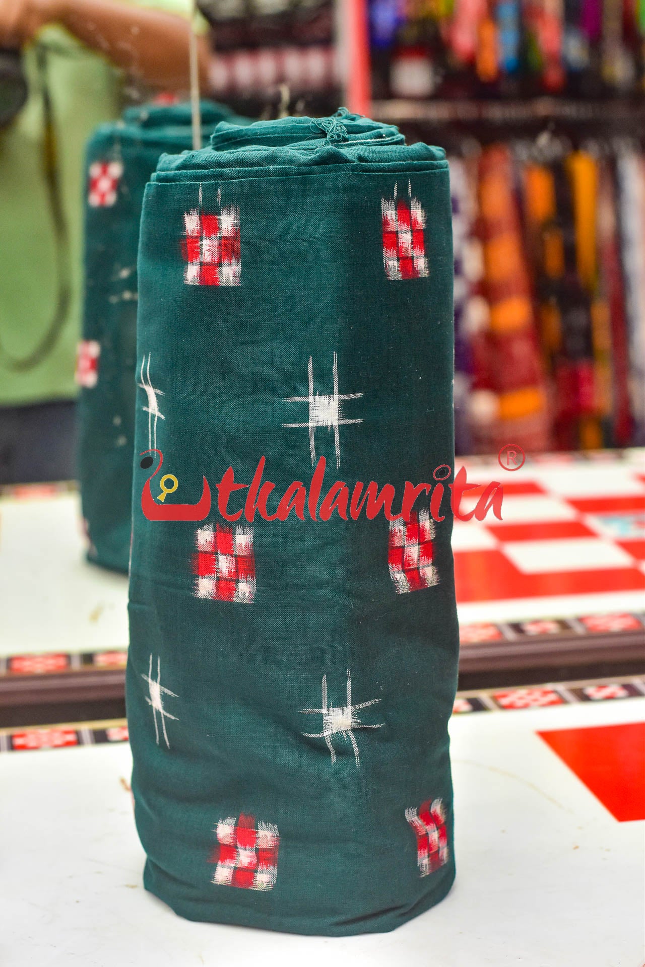 Dark Green Star Sakta (fabric)