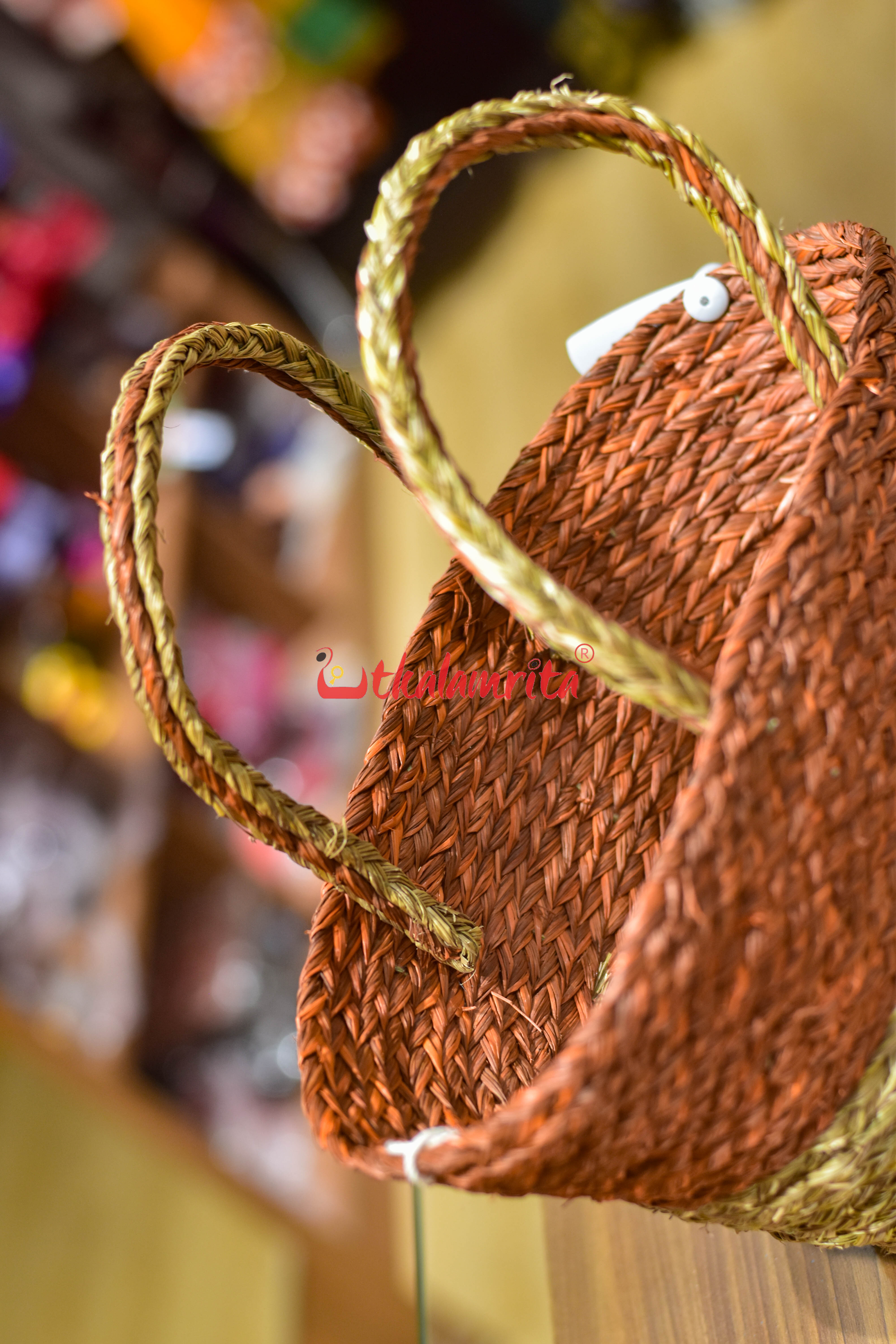 Sabai Grass Rust & Natural Tote Bag