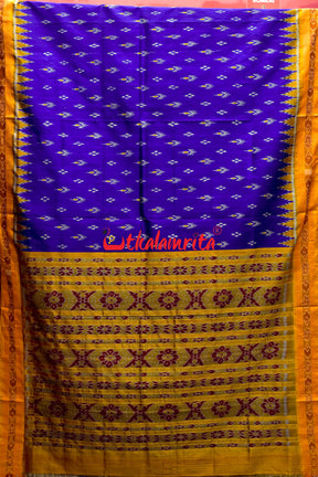 Blue Sakhi Mayurachandrika Khandua Silk Saree